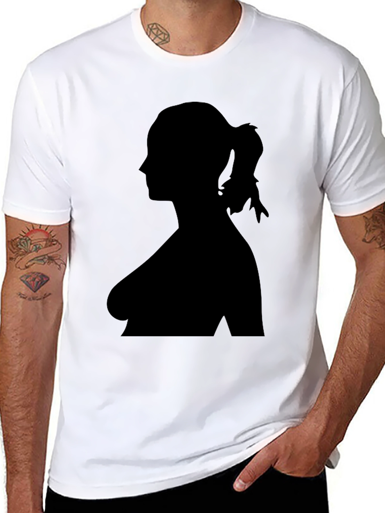 Silhouette Woman Graphic Tee - Classic Black T-Shirt