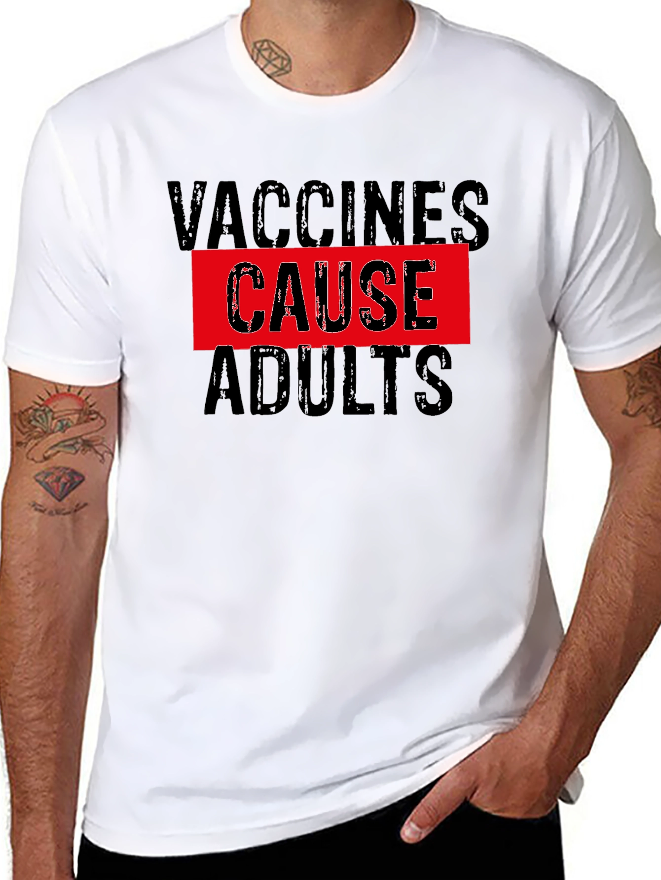 Vaccines Cause Adults Funny Graphic T-Shirt