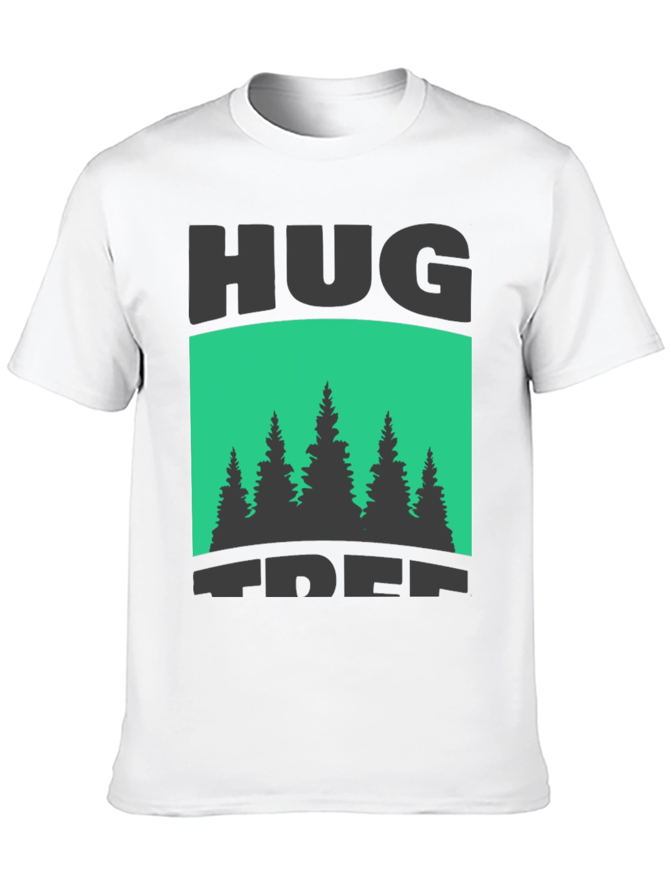 Hug Tree Graphic Print Black T-Shirt