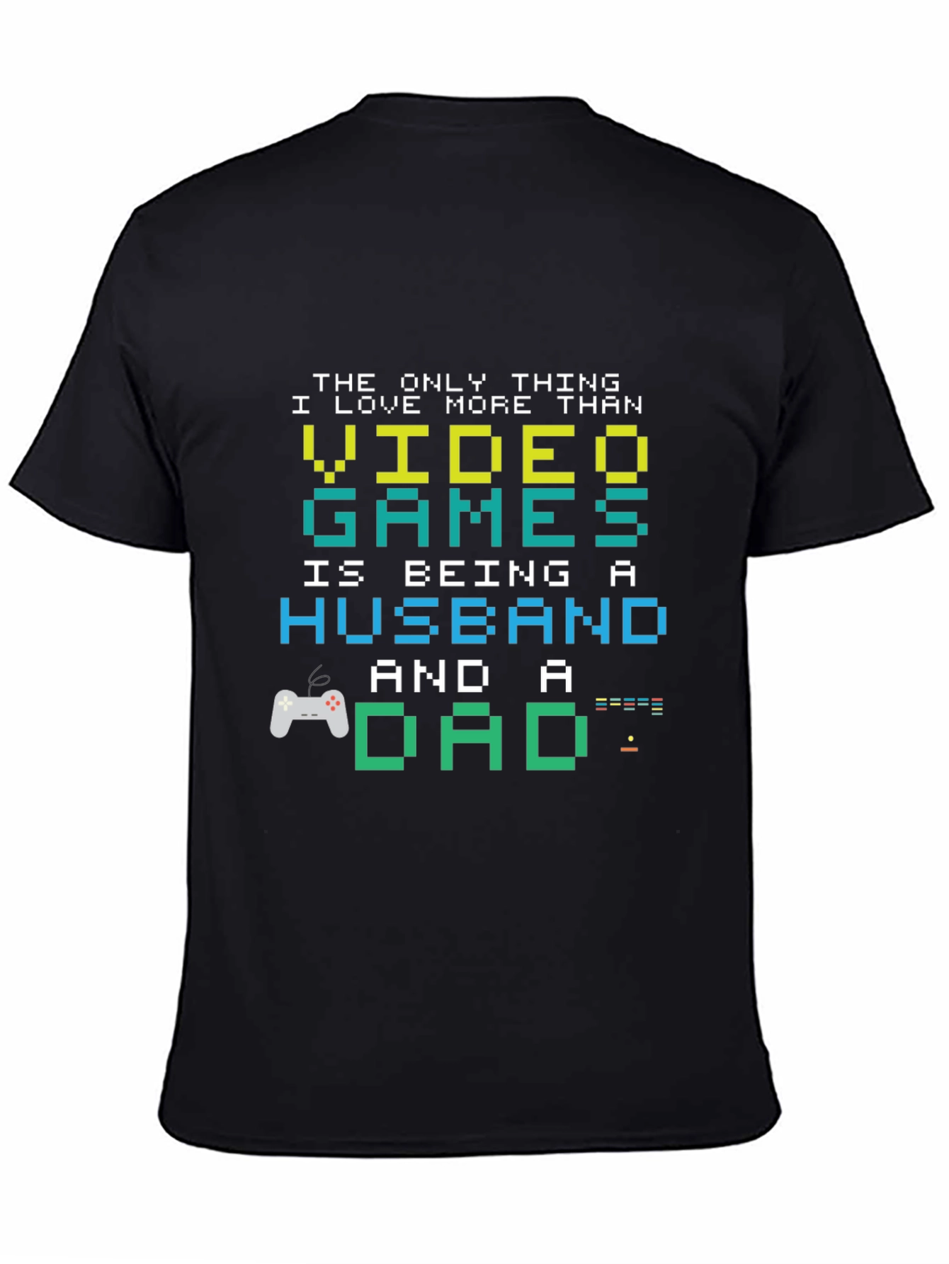 Gamer Dad Husband T-Shirt - Pixel Art Graphic Tee
