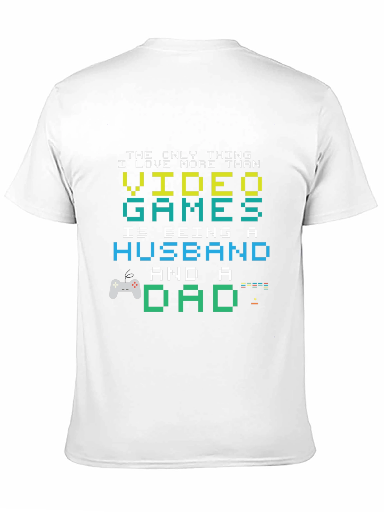 Gamer Dad Husband T-Shirt - Pixel Art Graphic Tee