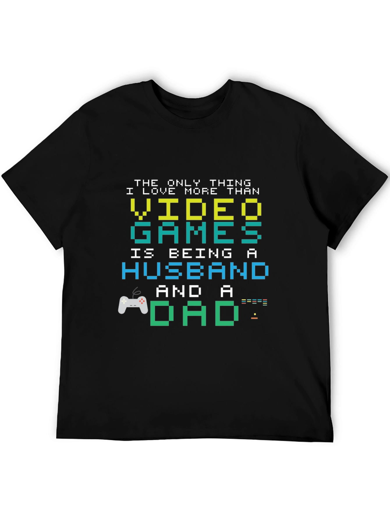 Gamer Dad Husband T-Shirt - Pixel Art Graphic Tee