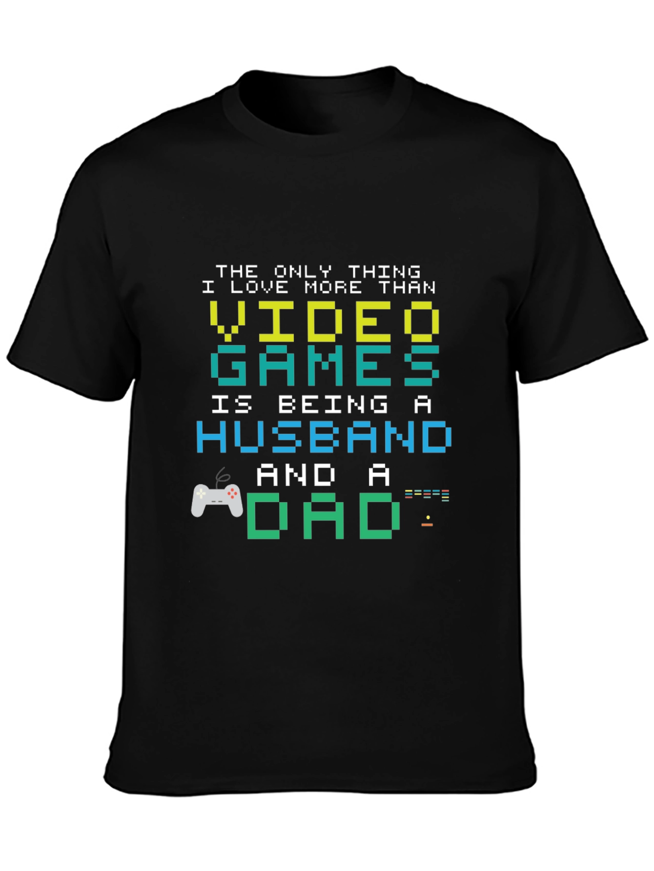 Gamer Dad Husband T-Shirt - Pixel Art Graphic Tee