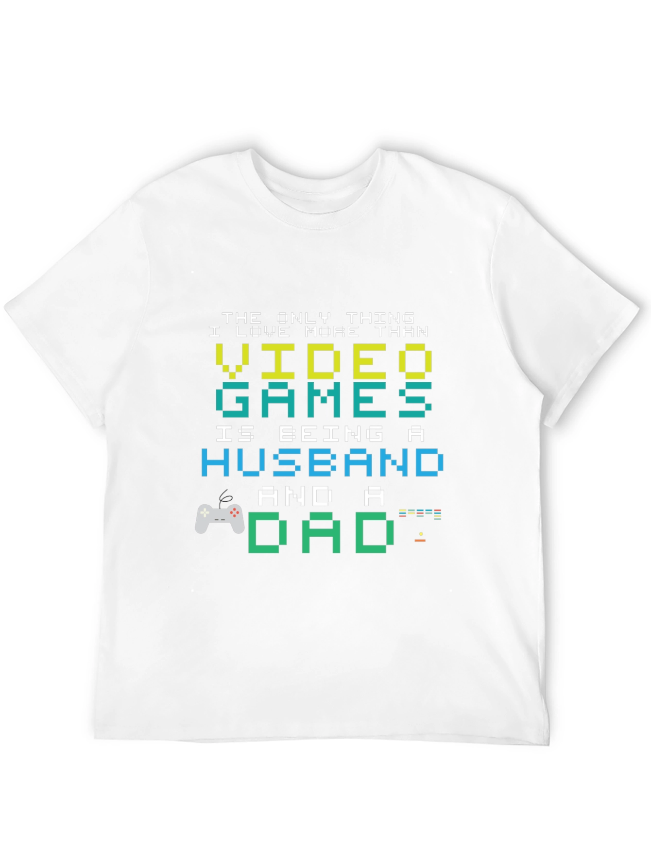 Gamer Dad Husband T-Shirt - Pixel Art Graphic Tee