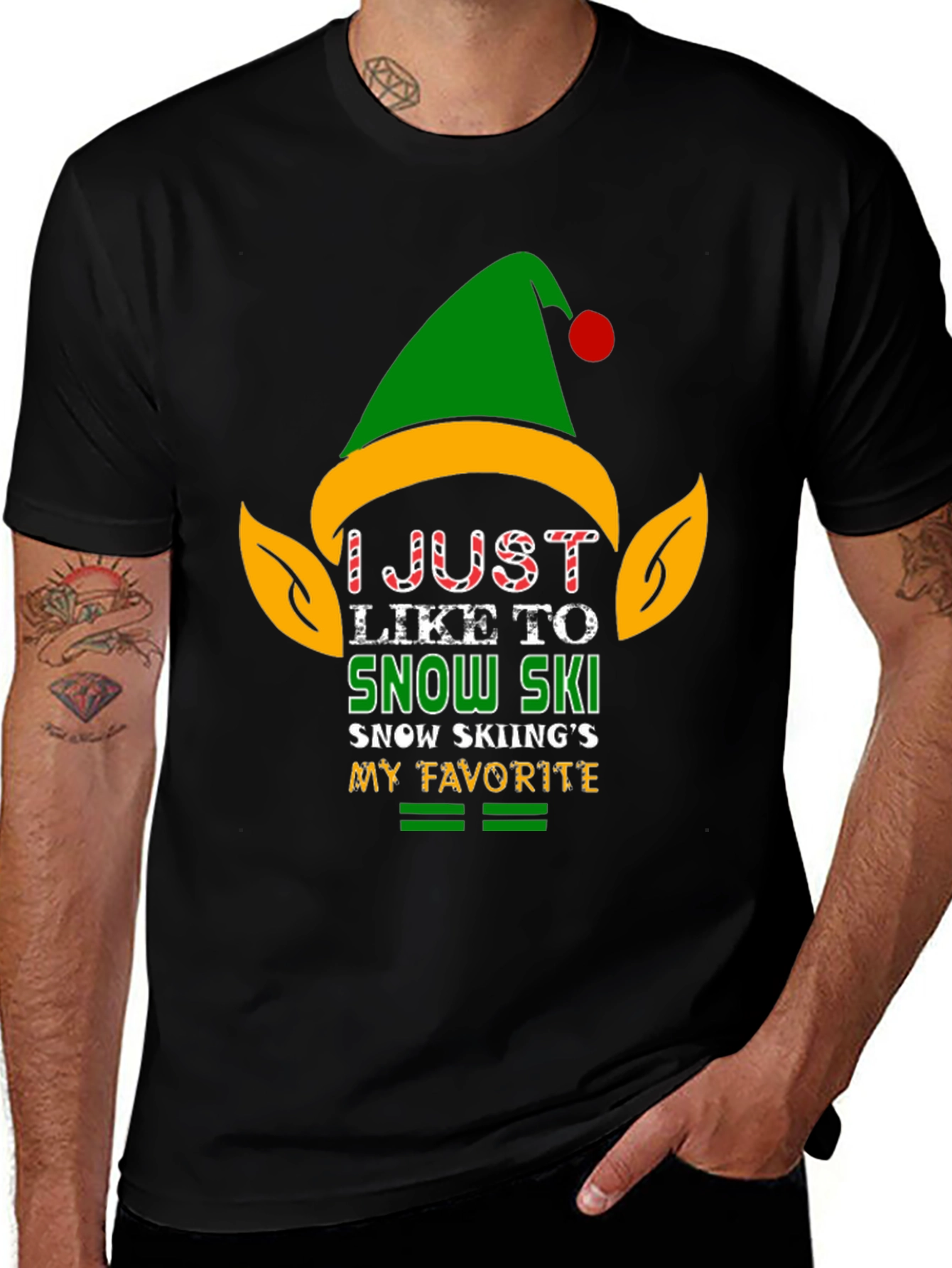 Snow Skiing Elf T-Shirt