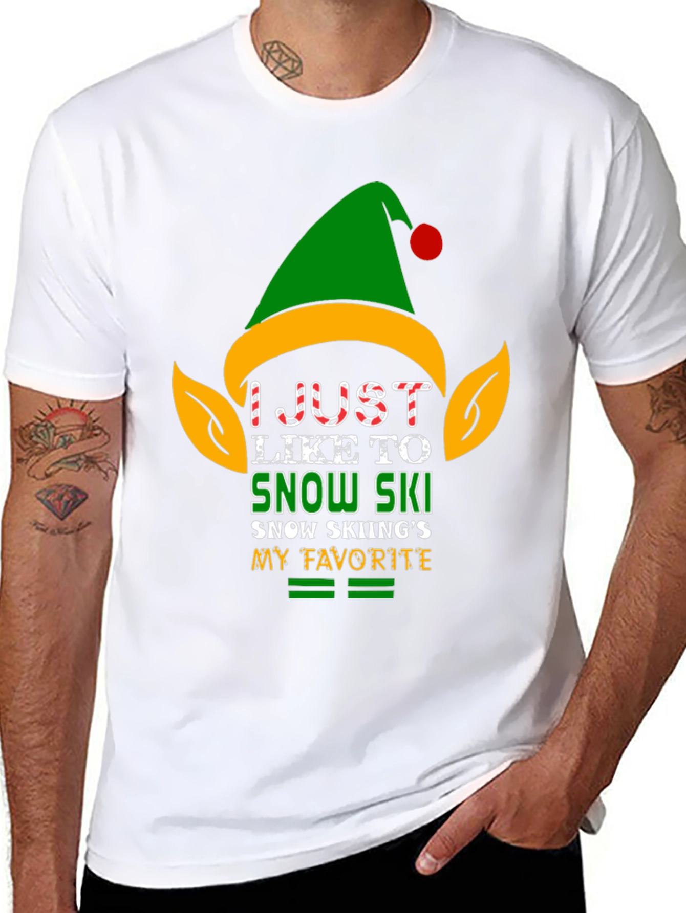 Snow Skiing Elf T-Shirt