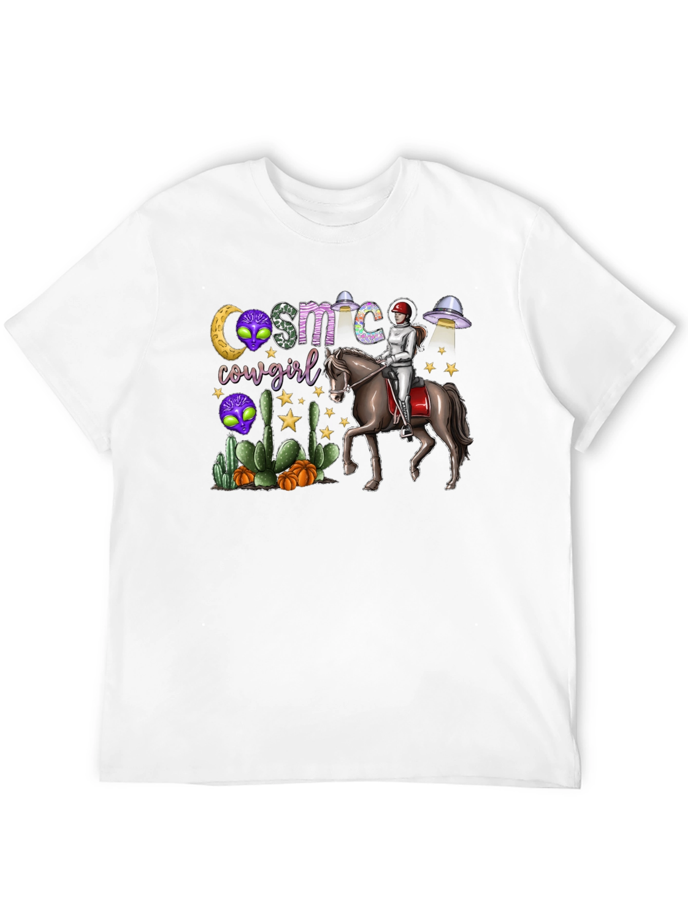Cosmic Cowgirl T-Shirt - Western Space Rider Tee