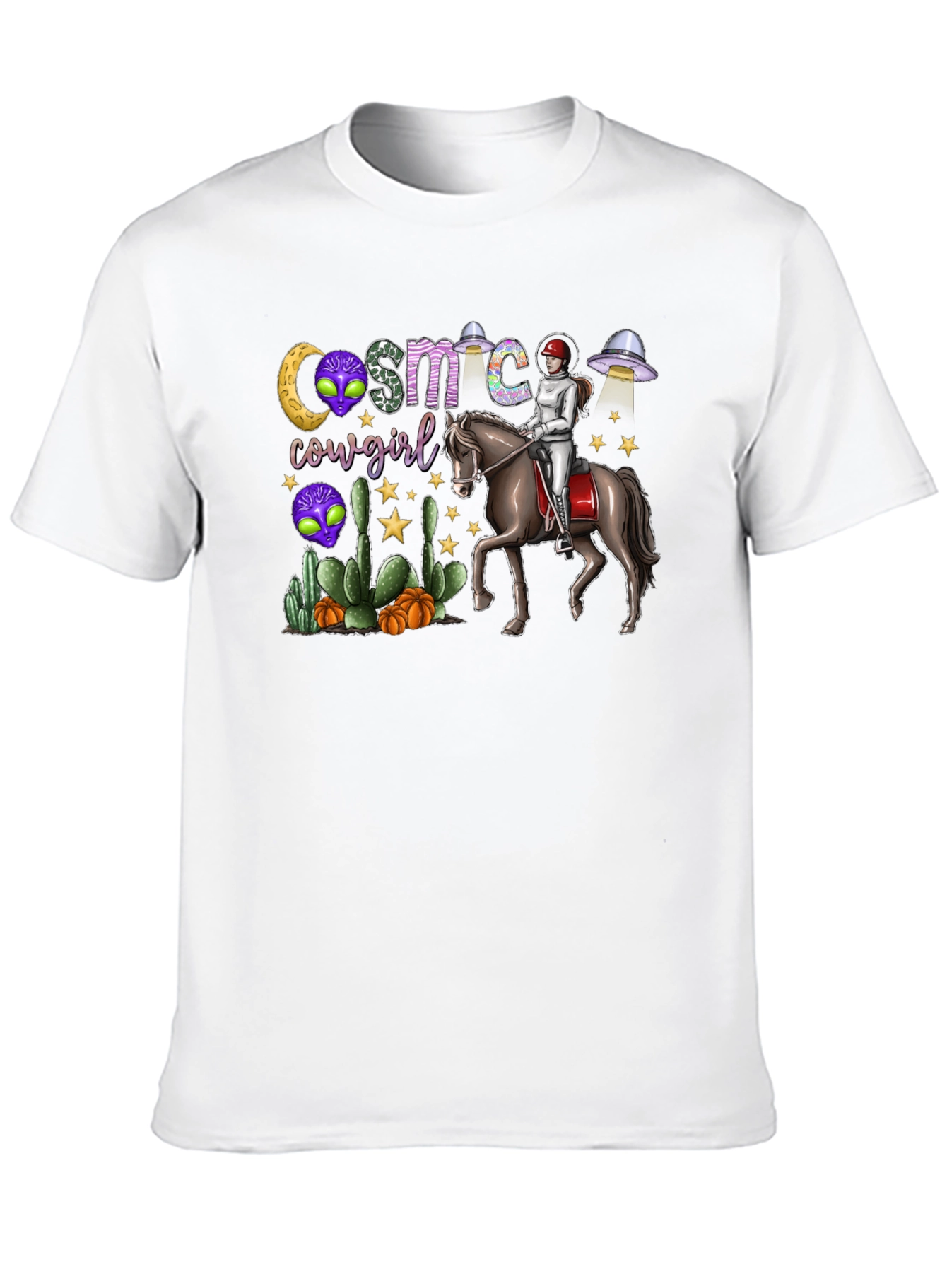 Cosmic Cowgirl T-Shirt - Western Space Rider Tee