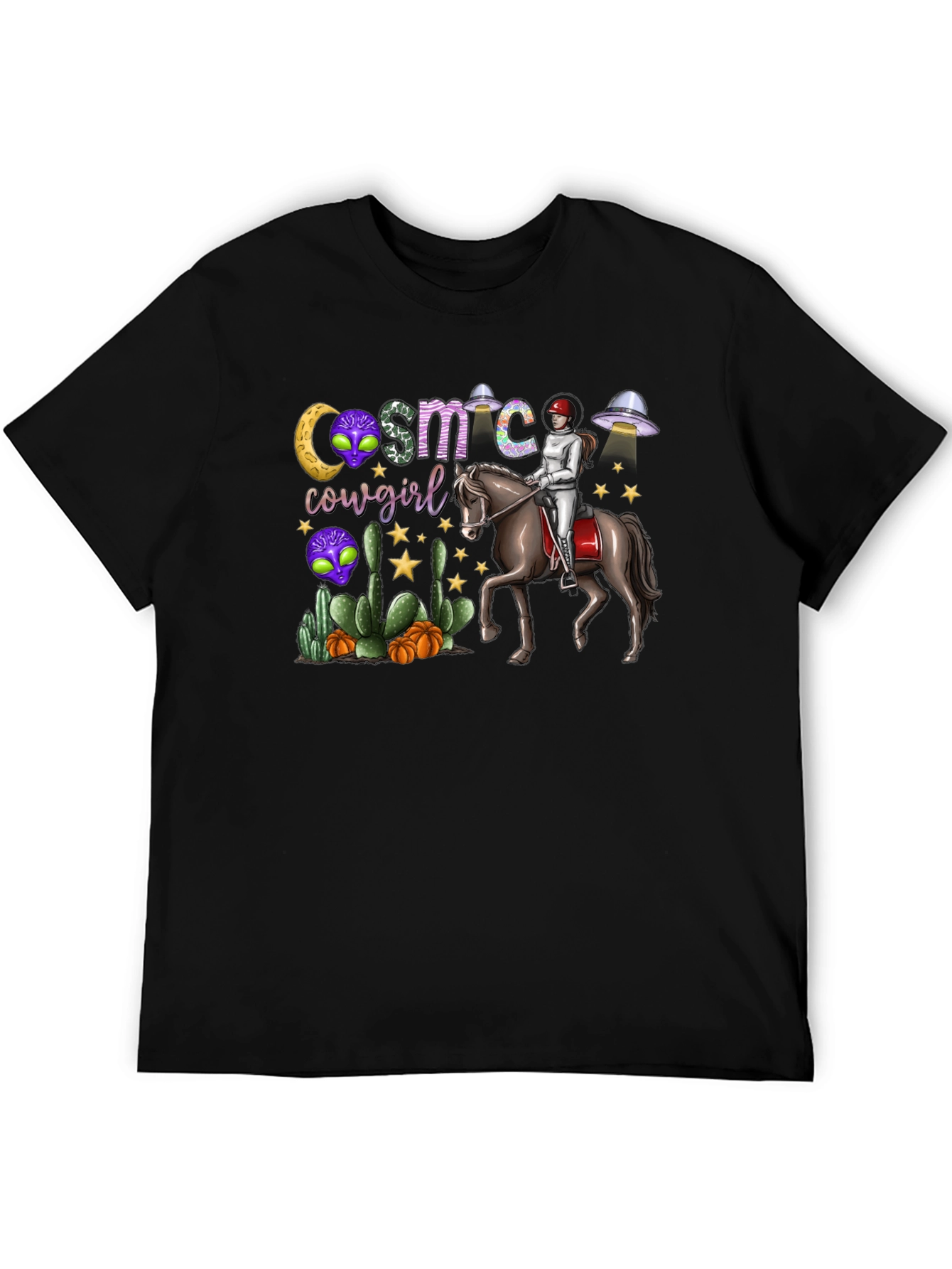 Cosmic Cowgirl T-Shirt - Western Space Rider Tee