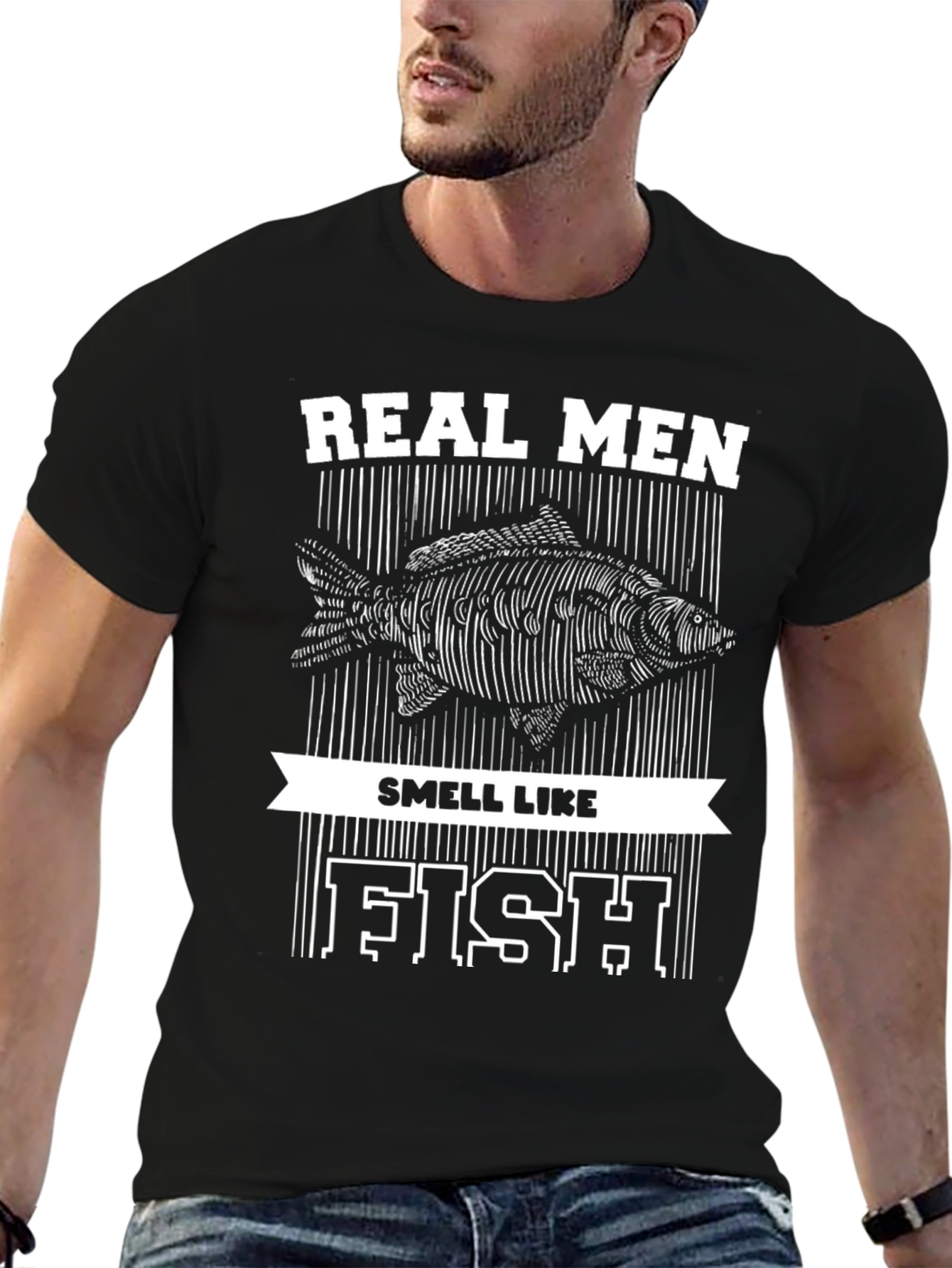 Real Men Smell Like Fish Graphic Tee