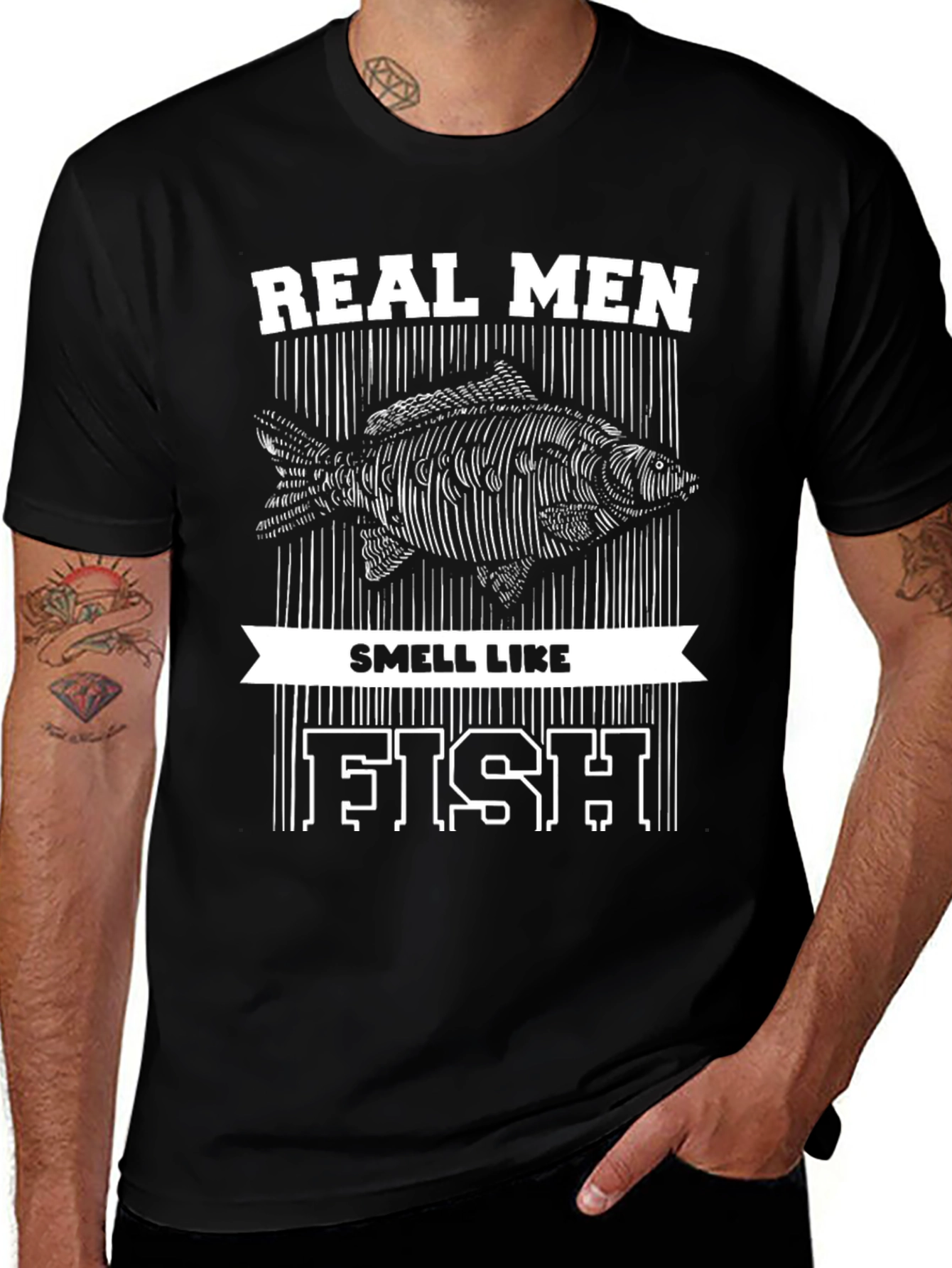 Real Men Smell Like Fish Graphic Tee