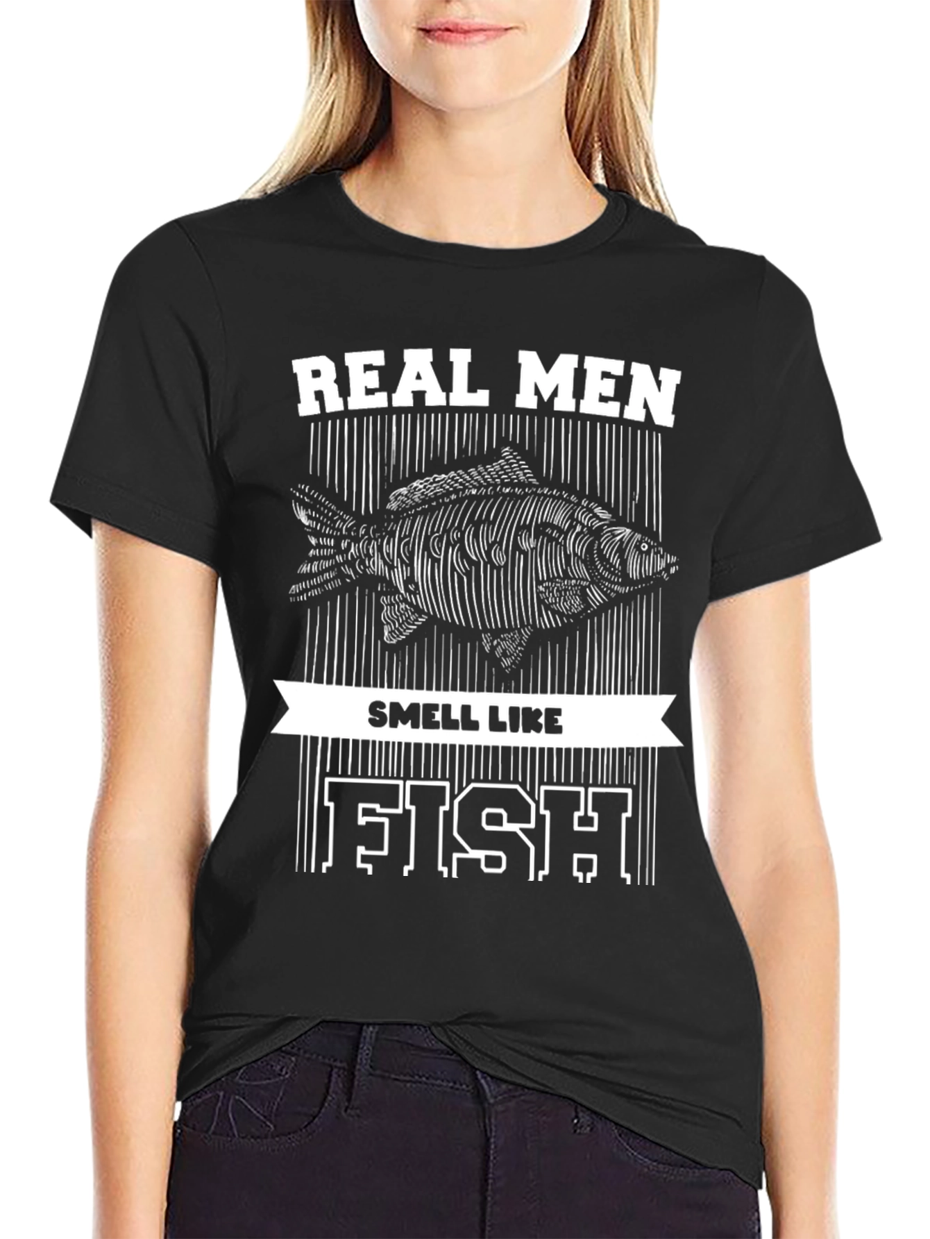 Real Men Smell Like Fish Graphic Tee