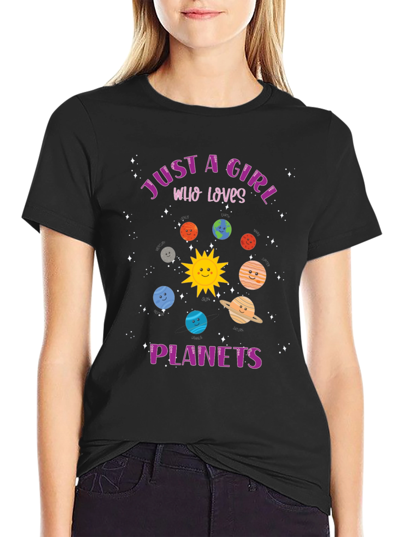 Just a Girl Who Loves Planets Graphic Tee