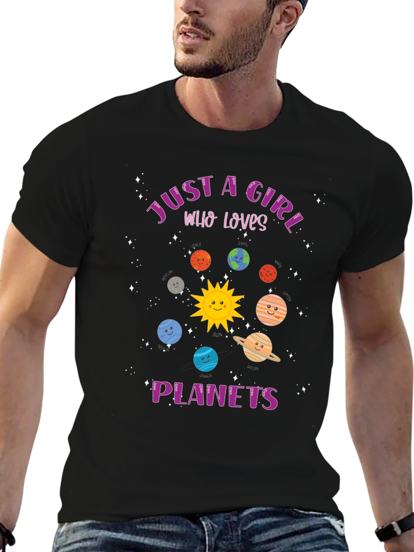 Just a Girl Who Loves Planets Graphic Tee