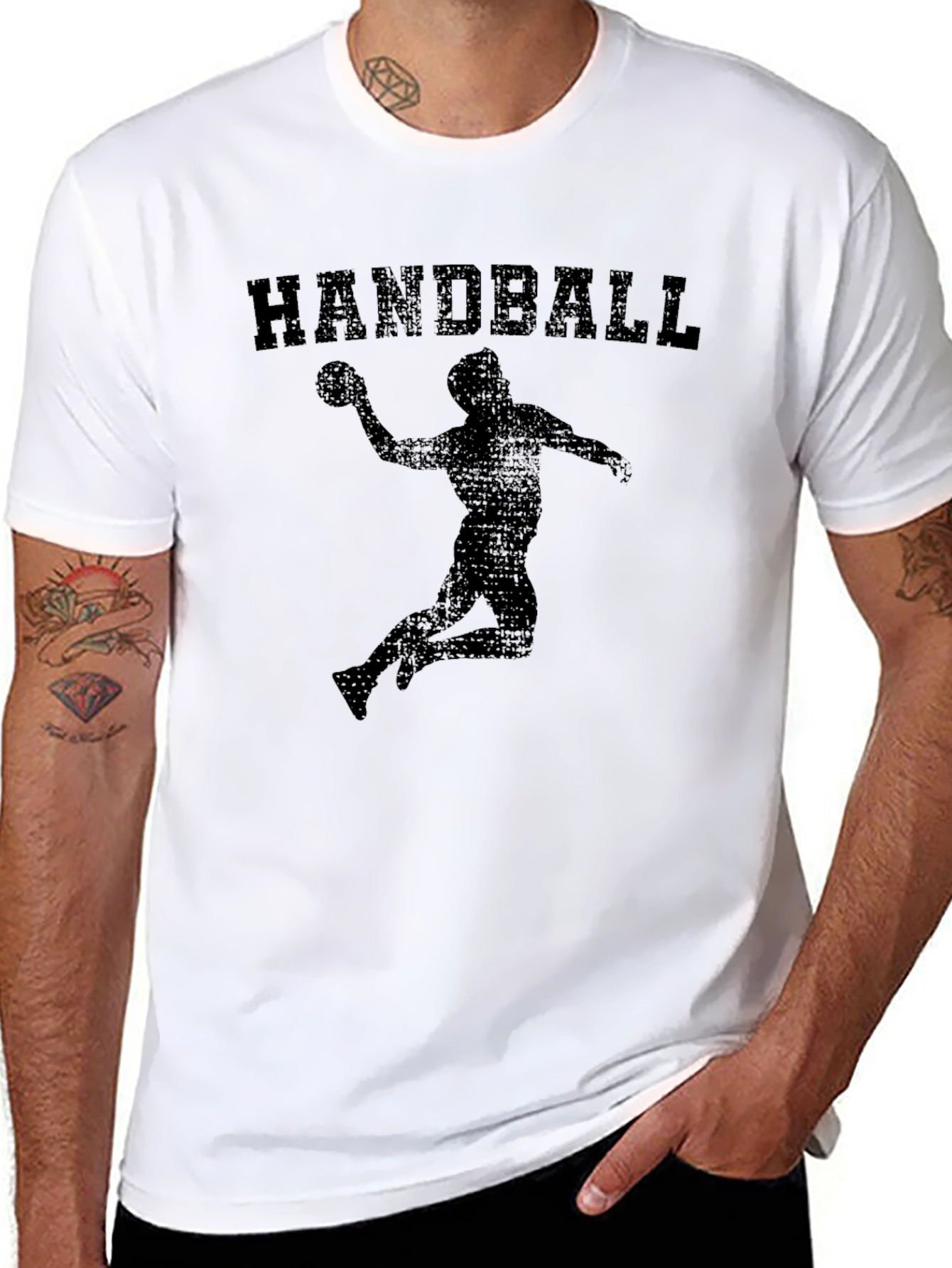 Handball Player Black T-Shirt