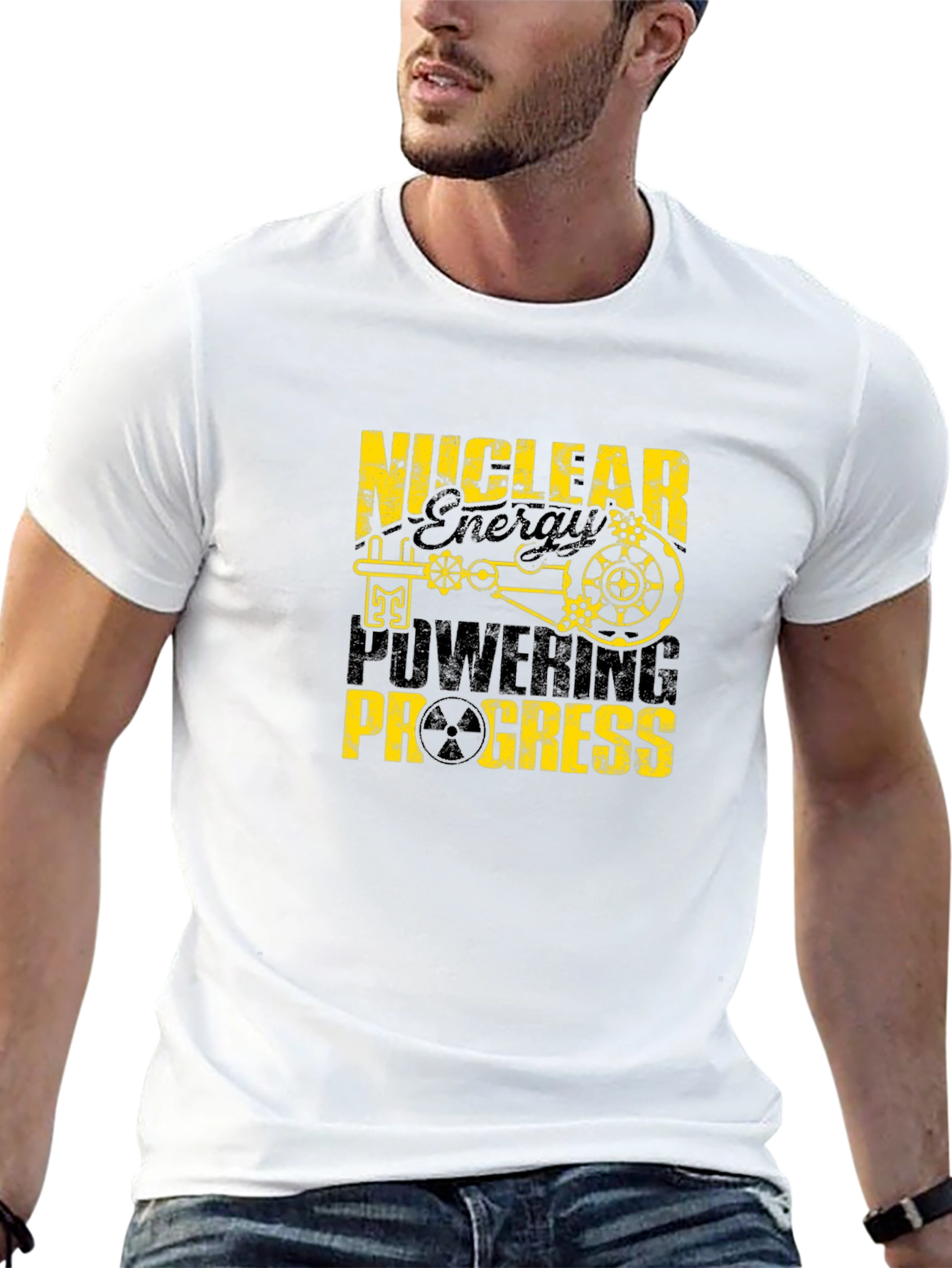 Nuclear Energy Powering Progress Black T-Shirt
