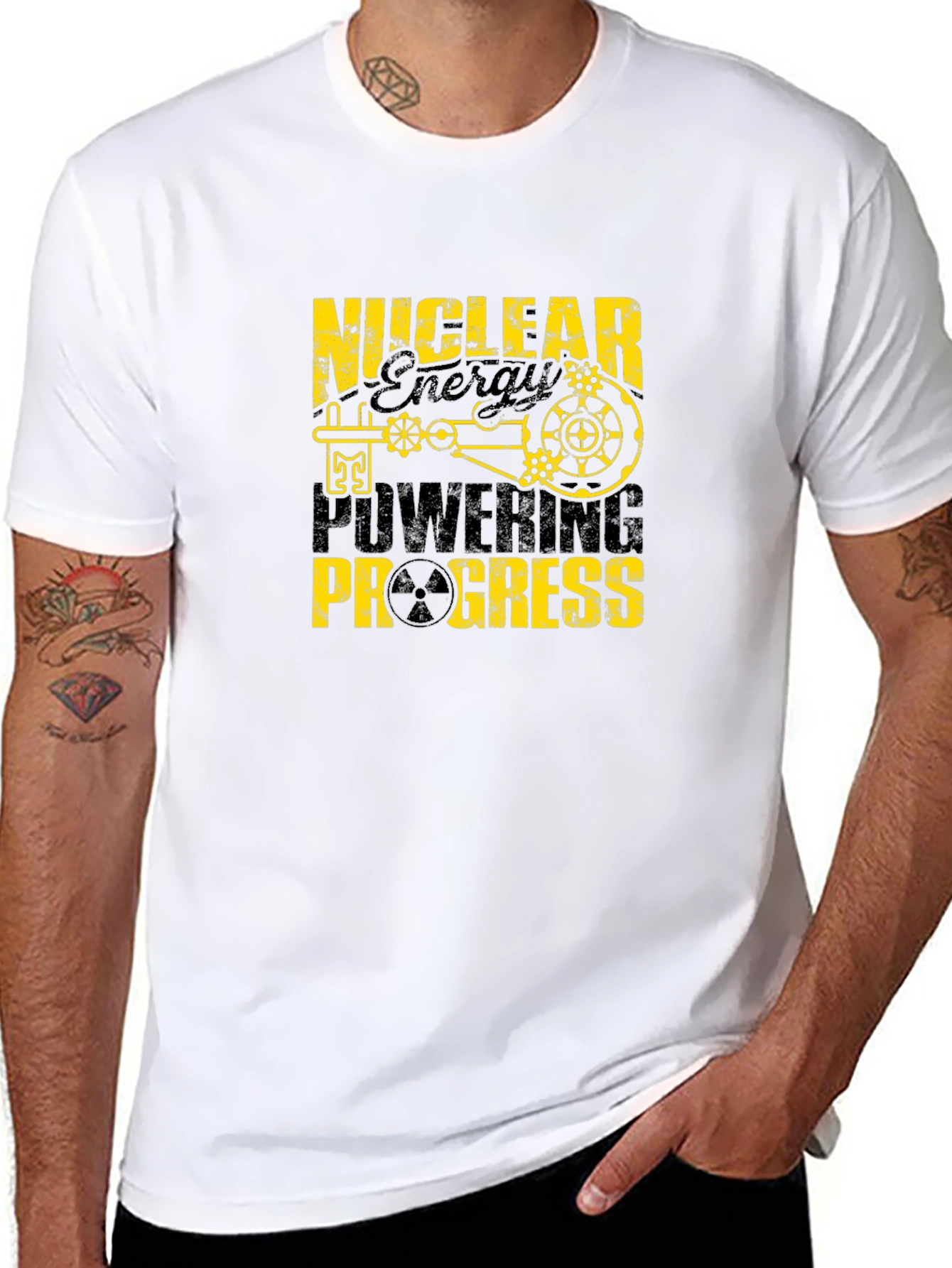 Nuclear Energy Powering Progress Black T-Shirt