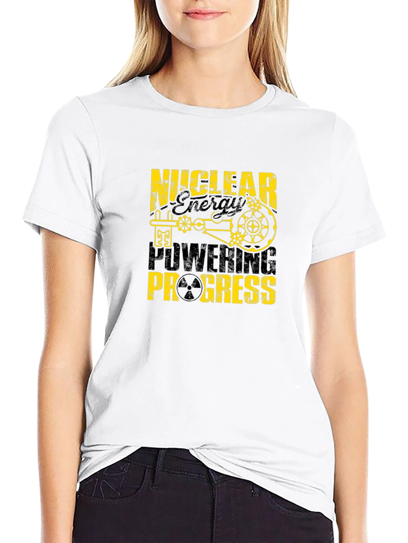 Nuclear Energy Powering Progress Black T-Shirt