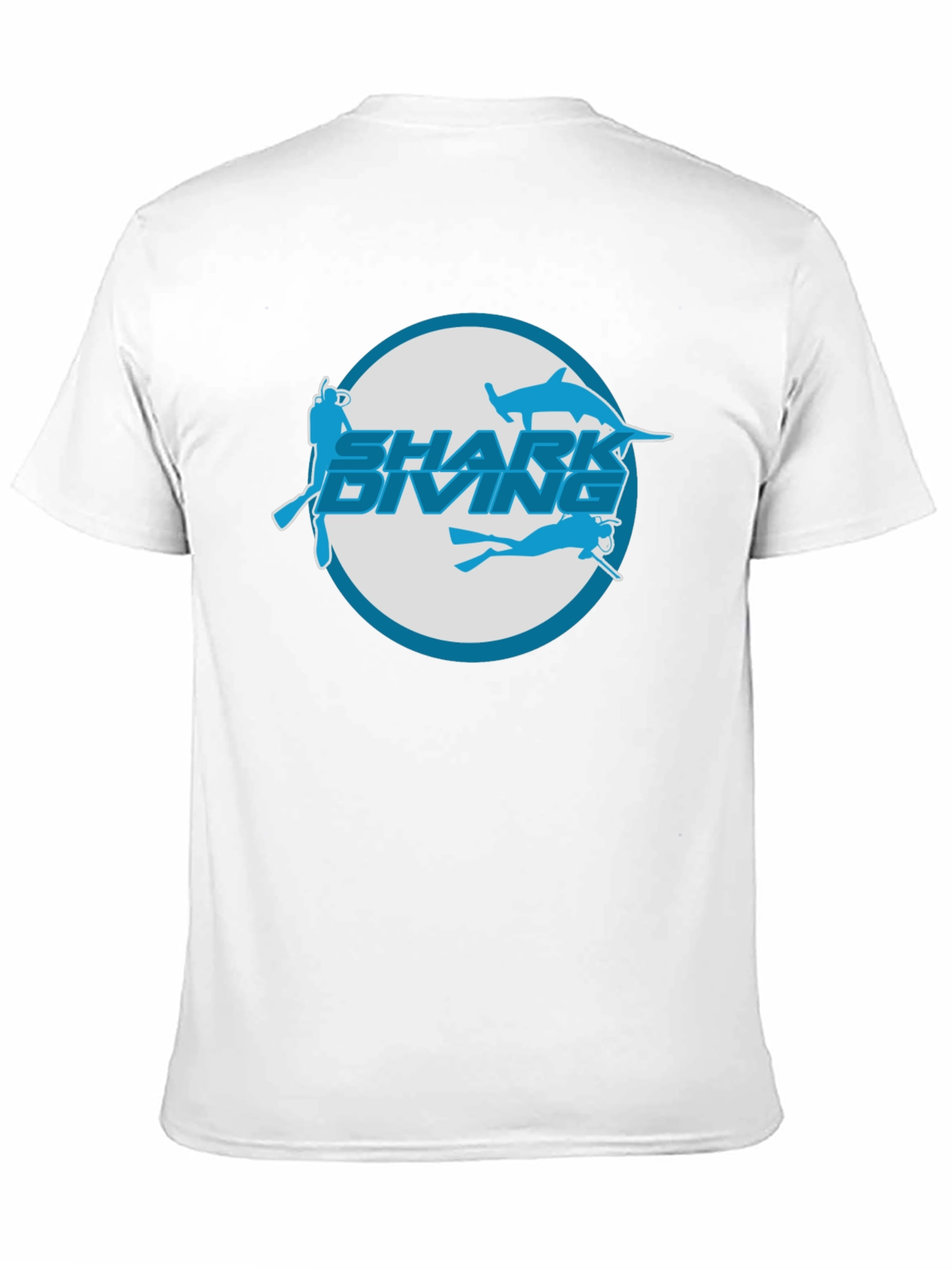 Shark Diving T-Shirt - Black Cotton Tee