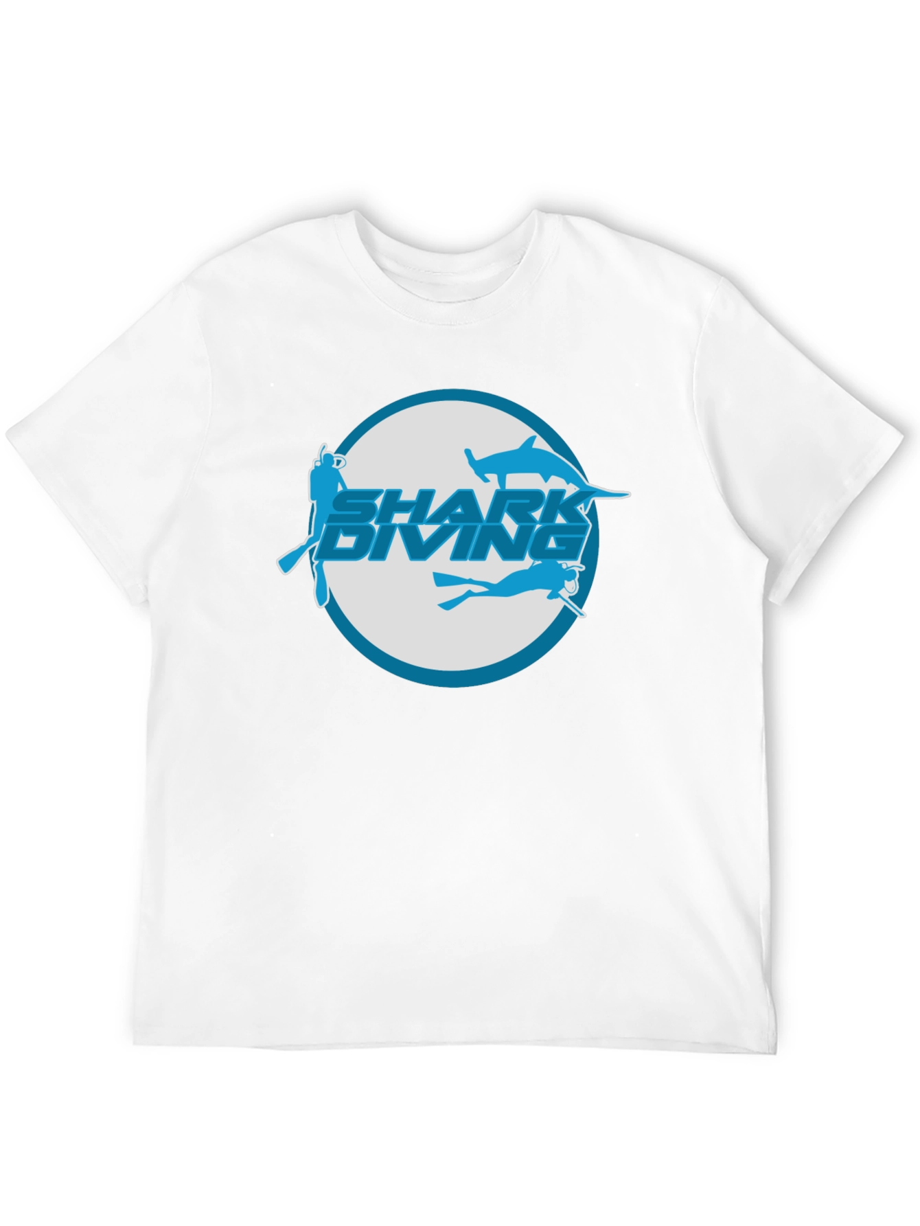 Shark Diving T-Shirt - Black Cotton Tee