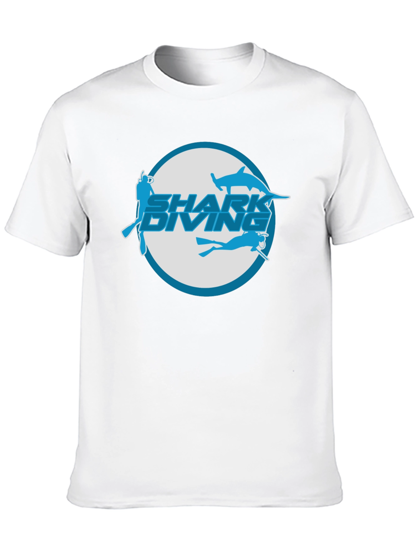 Shark Diving T-Shirt - Black Cotton Tee