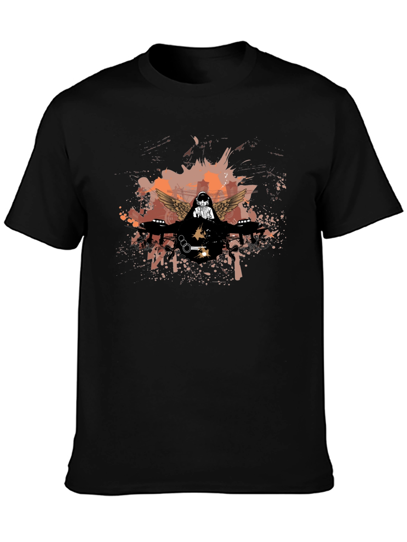 Edgy Graphic Print Black T-Shirt