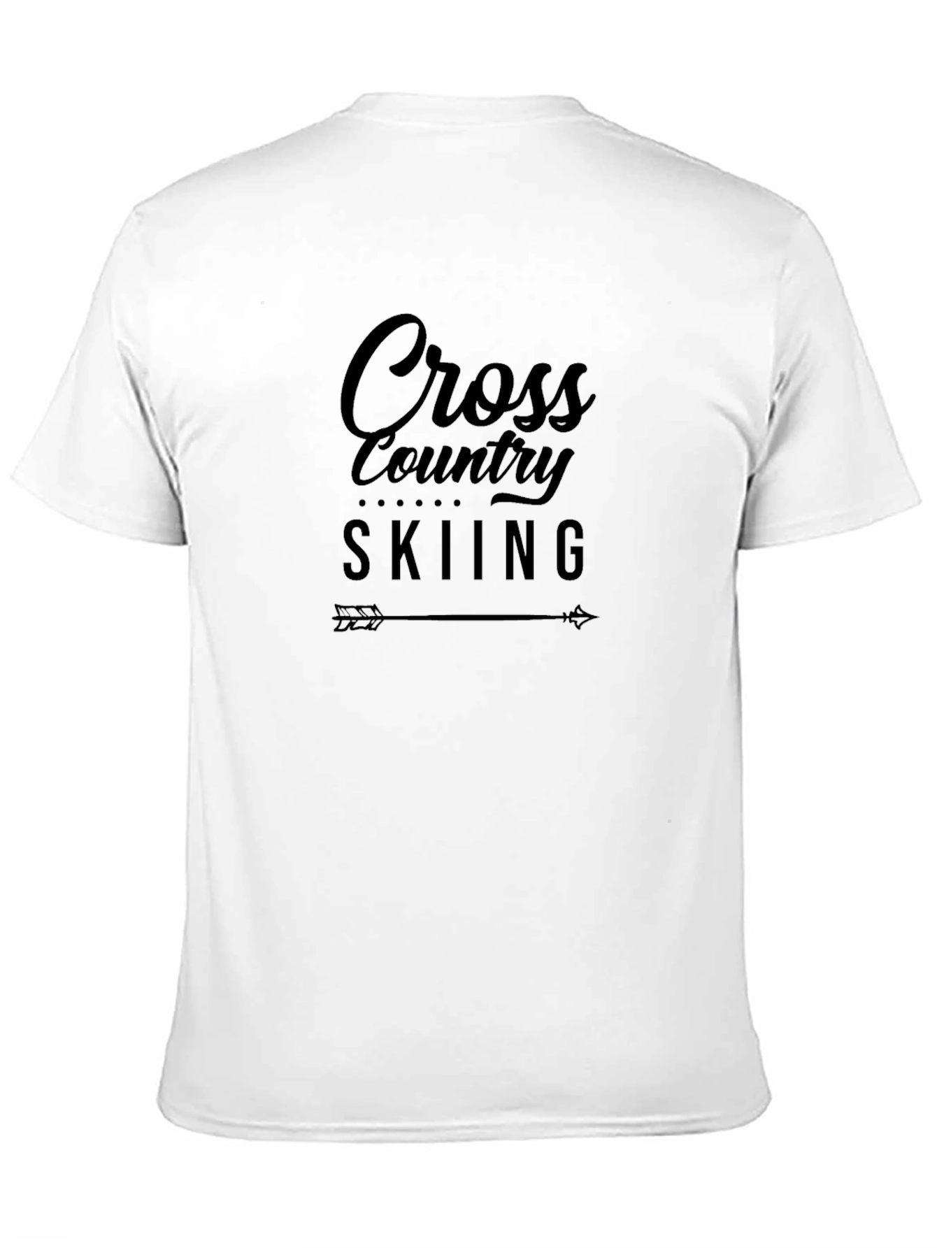 Cross Country Skiing Black Graphic T-Shirt
