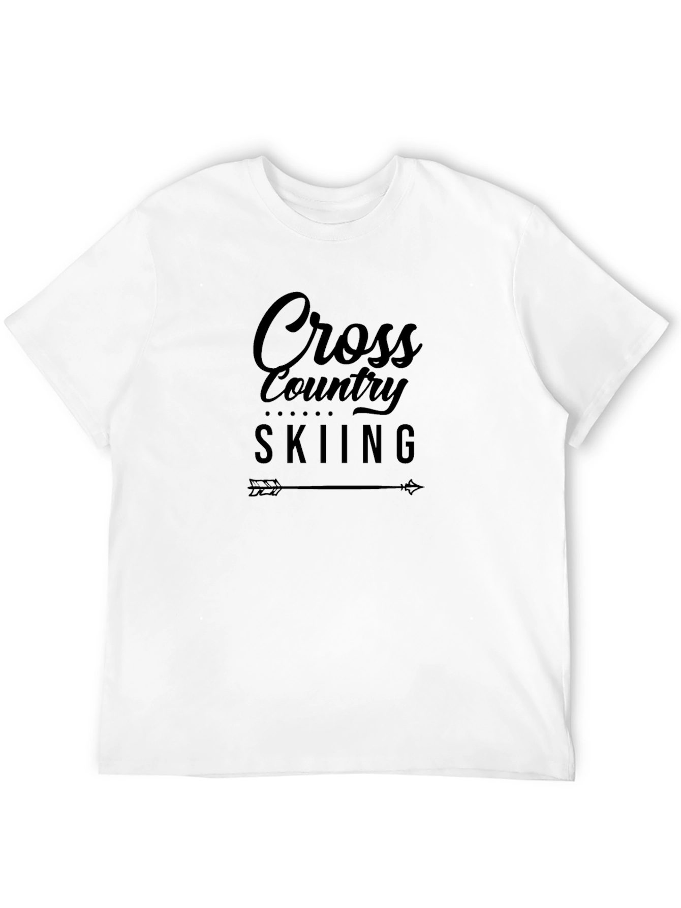 Cross Country Skiing Black Graphic T-Shirt