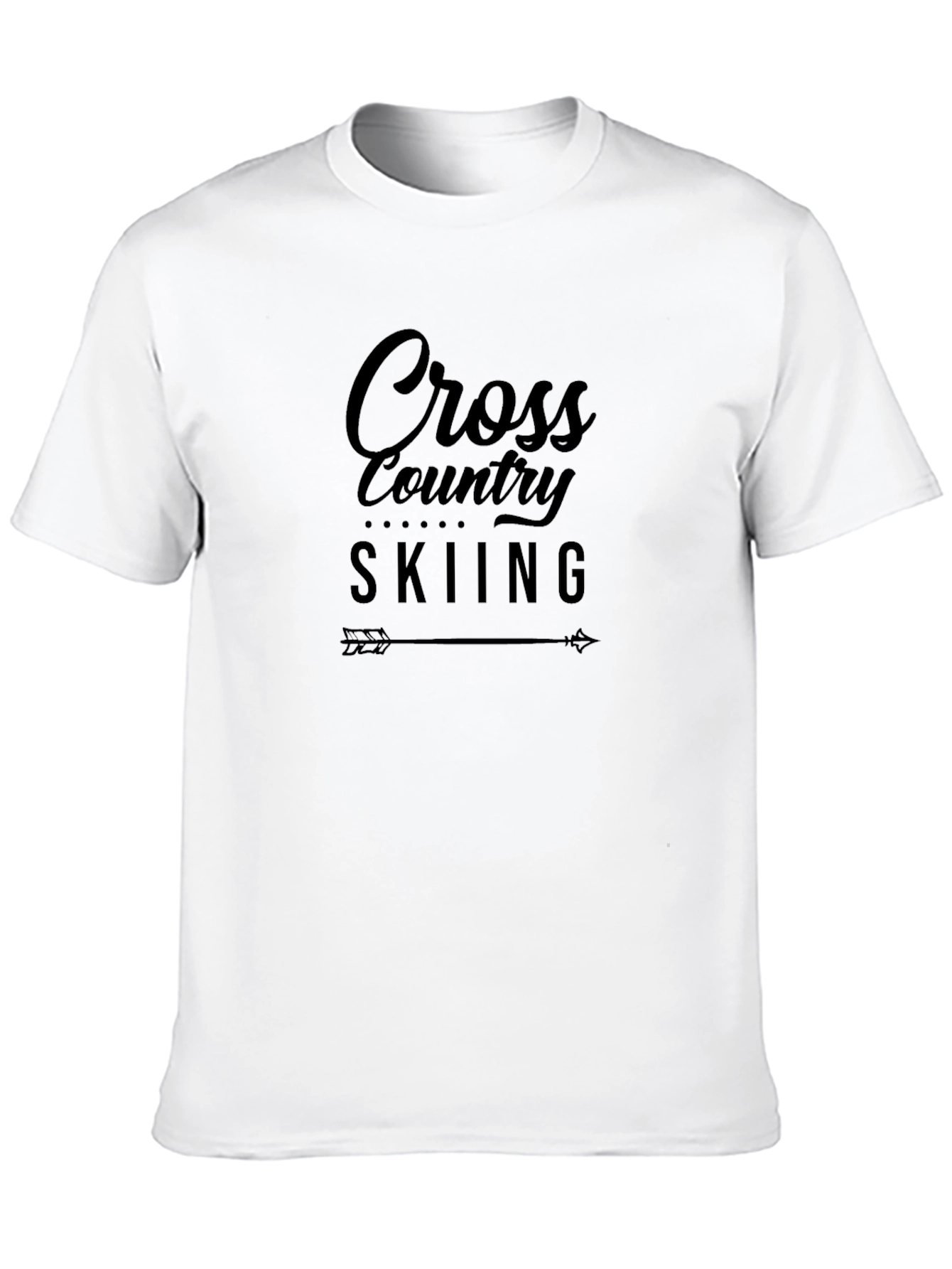 Cross Country Skiing Black Graphic T-Shirt