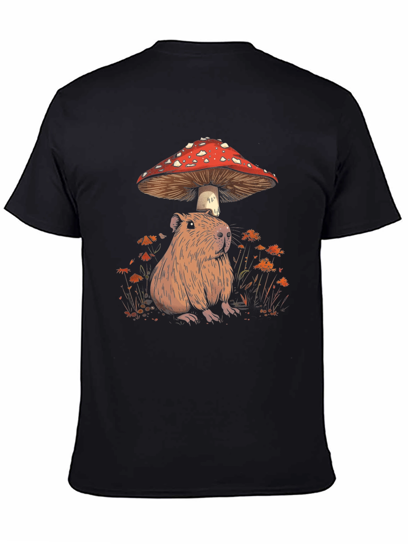 Capybara Mushroom T-Shirt - Adorable Wildlife Tee