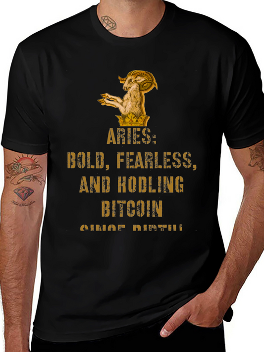 Aries Bitcoin HODLer T-Shirt - Bold & Fearless