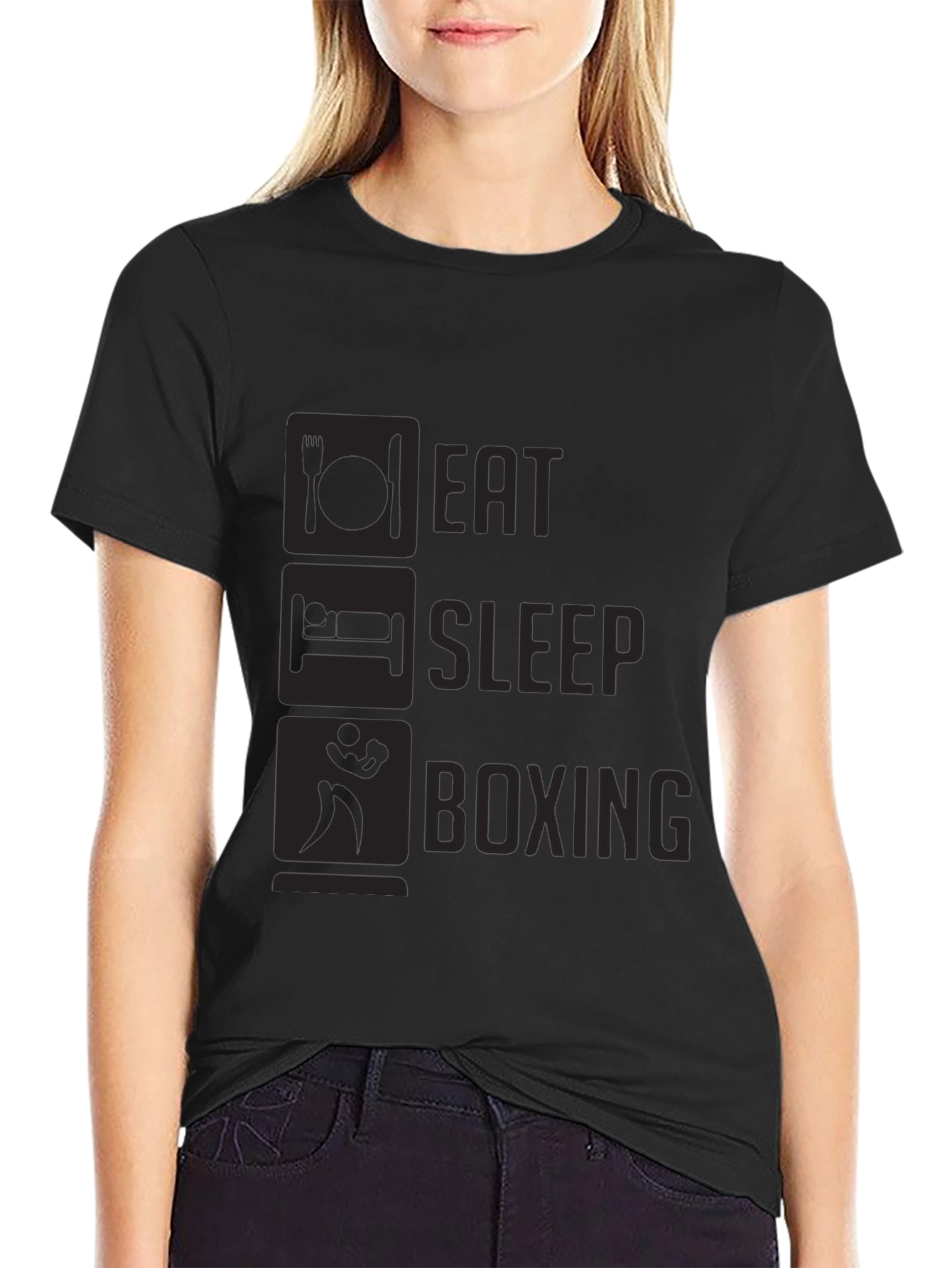 Eat Sleep Boxing T-Shirt - Black