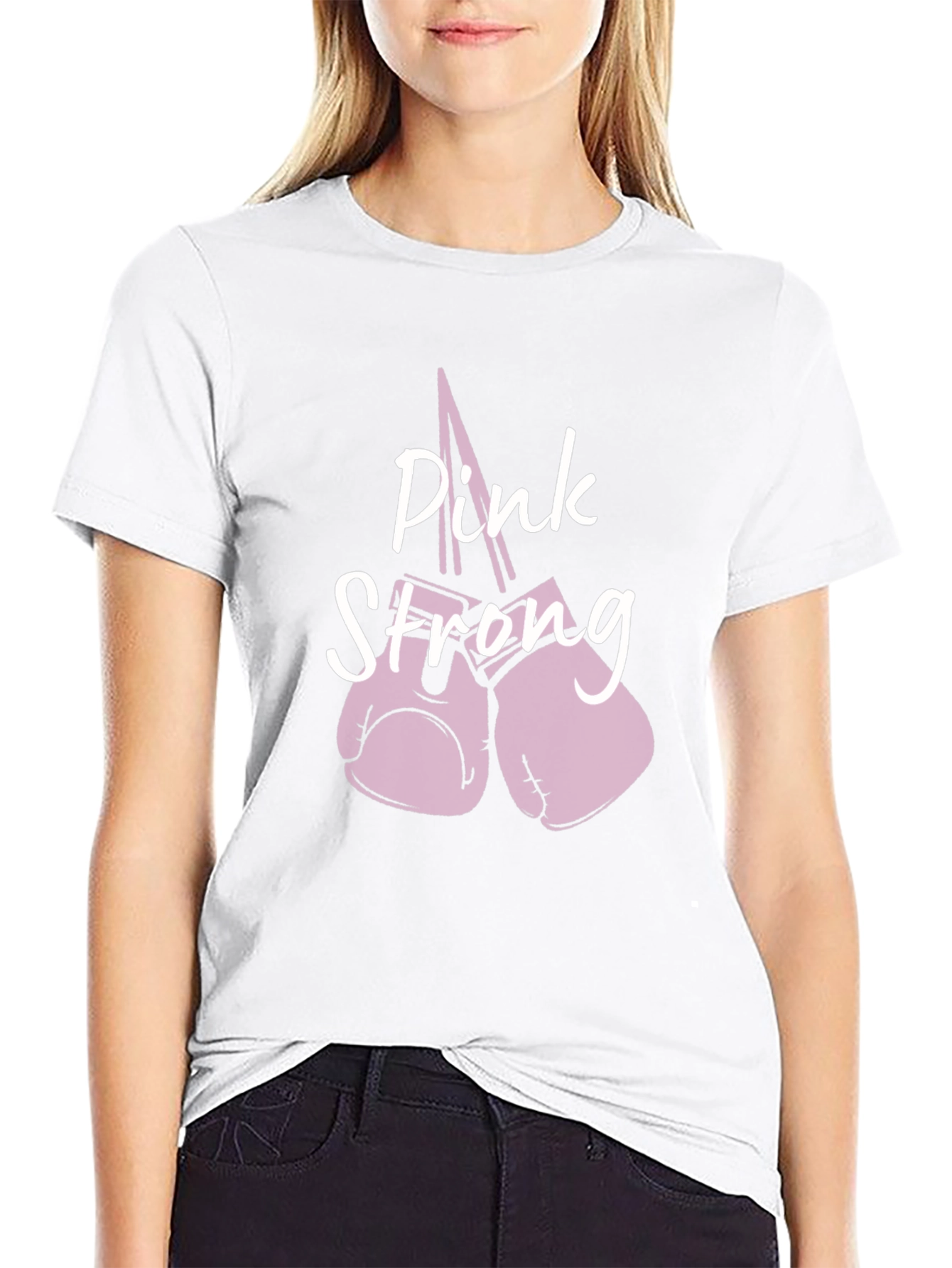 Pink Strong Boxing Gloves Graphic T-Shirt