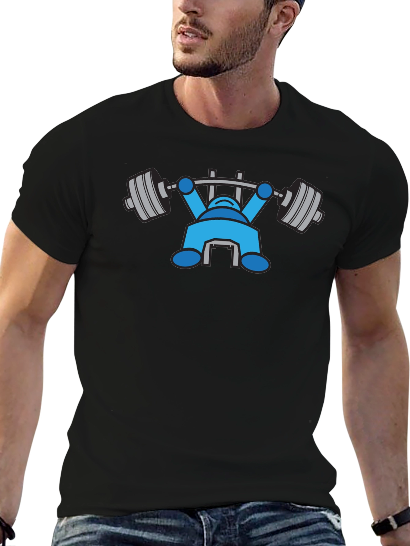 Funny Gym Bro T-Shirt - Lift Like a Robot!