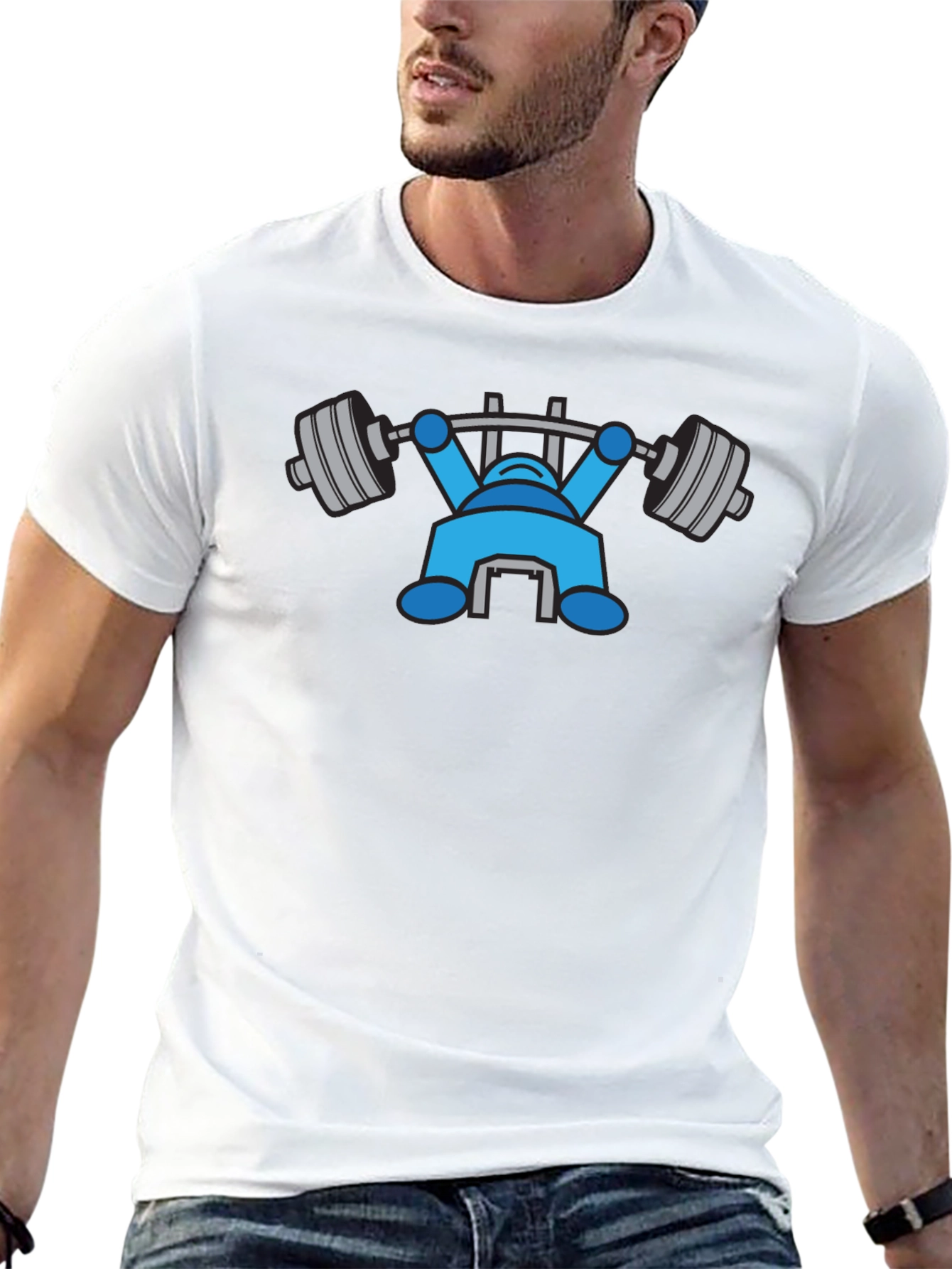 Funny Gym Bro T-Shirt - Lift Like a Robot!