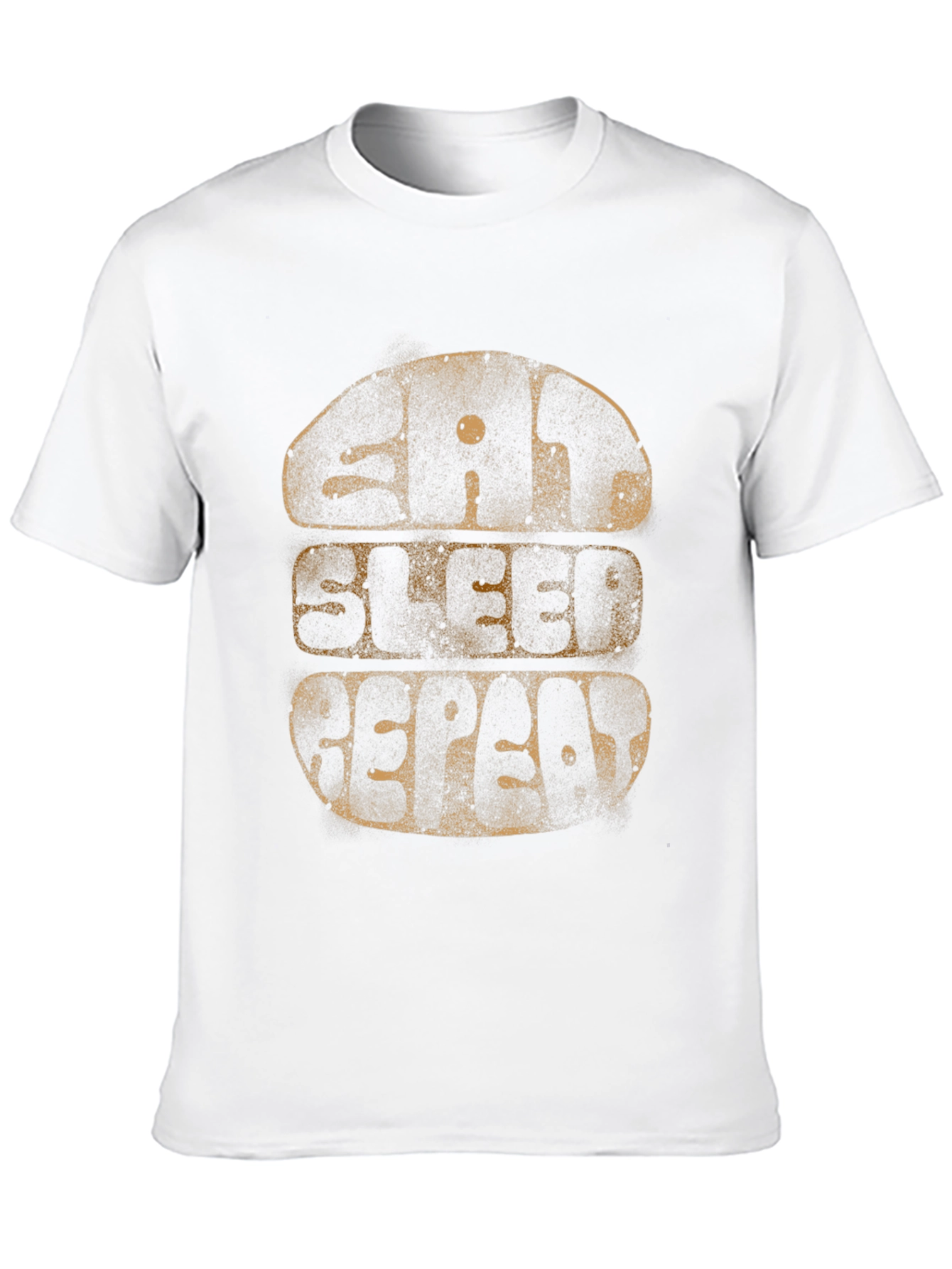 Eat Sleep Repeat Graphic Tee - Black Cotton T-Shirt