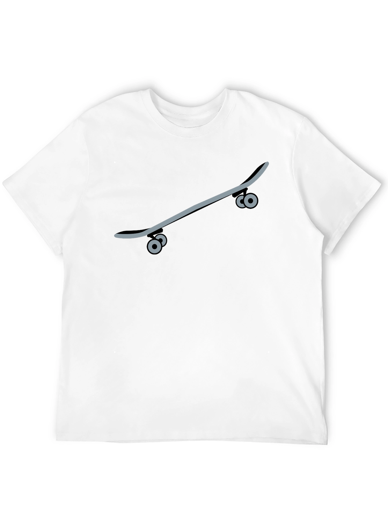 Skateboard Graphic Tee - Black Casual T-Shirt