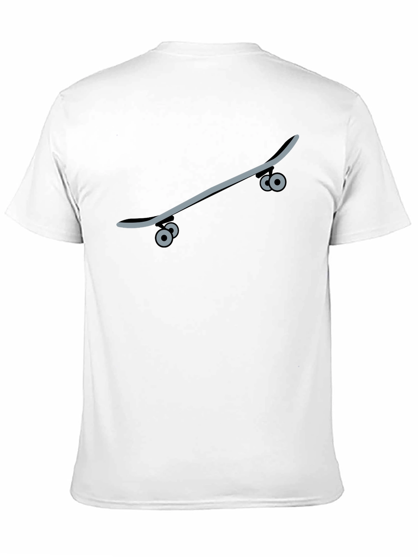 Skateboard Graphic Tee - Black Casual T-Shirt