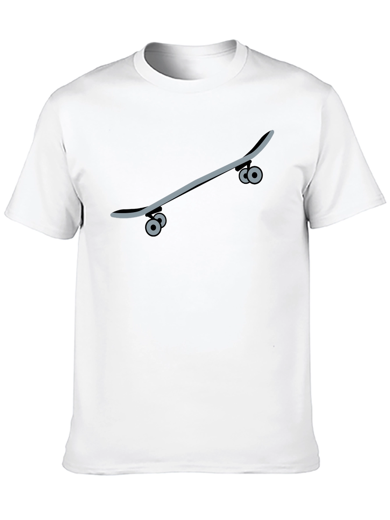 Skateboard Graphic Tee - Black Casual T-Shirt
