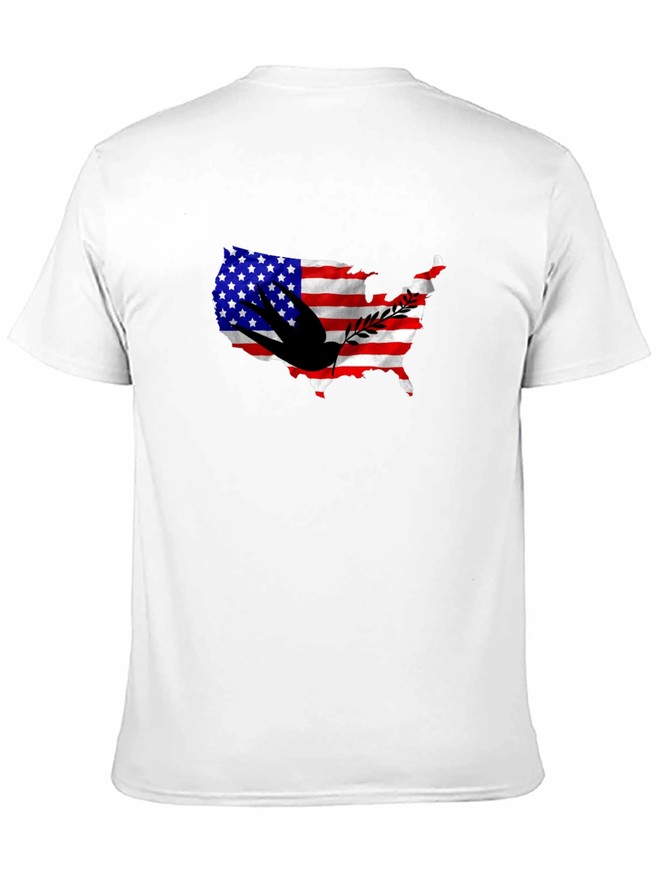 USA Flag Dove Graphic Print T-Shirt