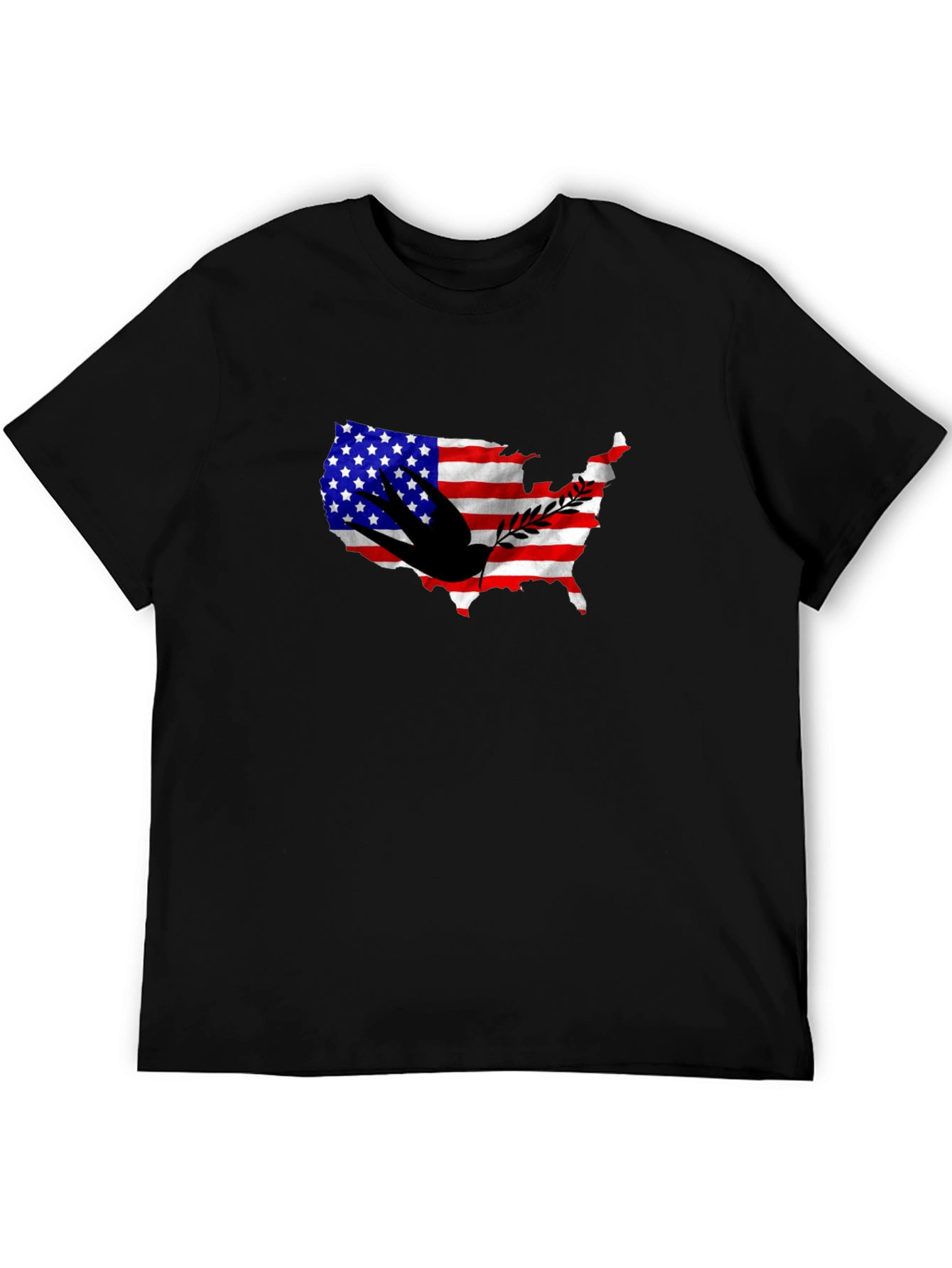 USA Flag Dove Graphic Print T-Shirt
