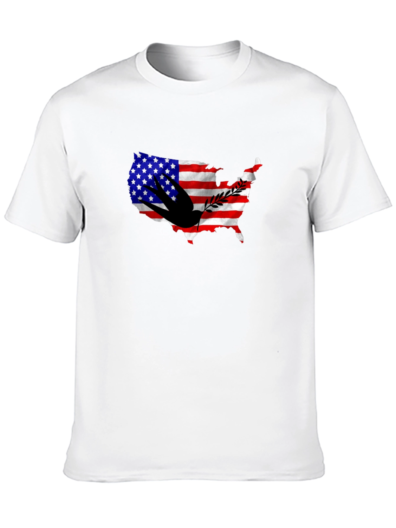 USA Flag Dove Graphic Print T-Shirt