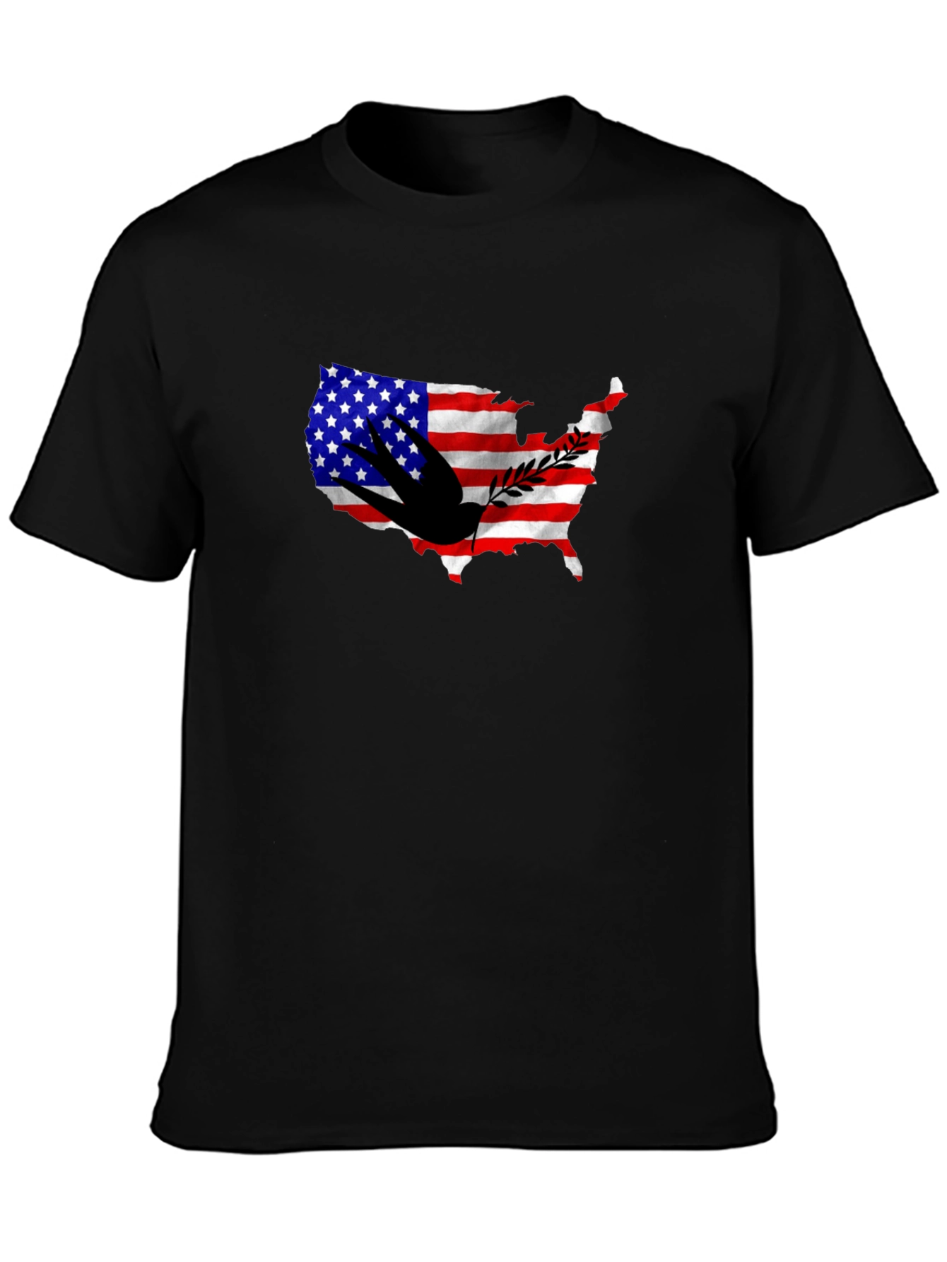 USA Flag Dove Graphic Print T-Shirt