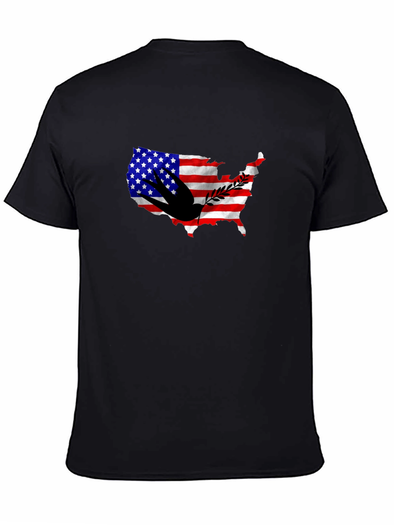 USA Flag Dove Graphic Print T-Shirt
