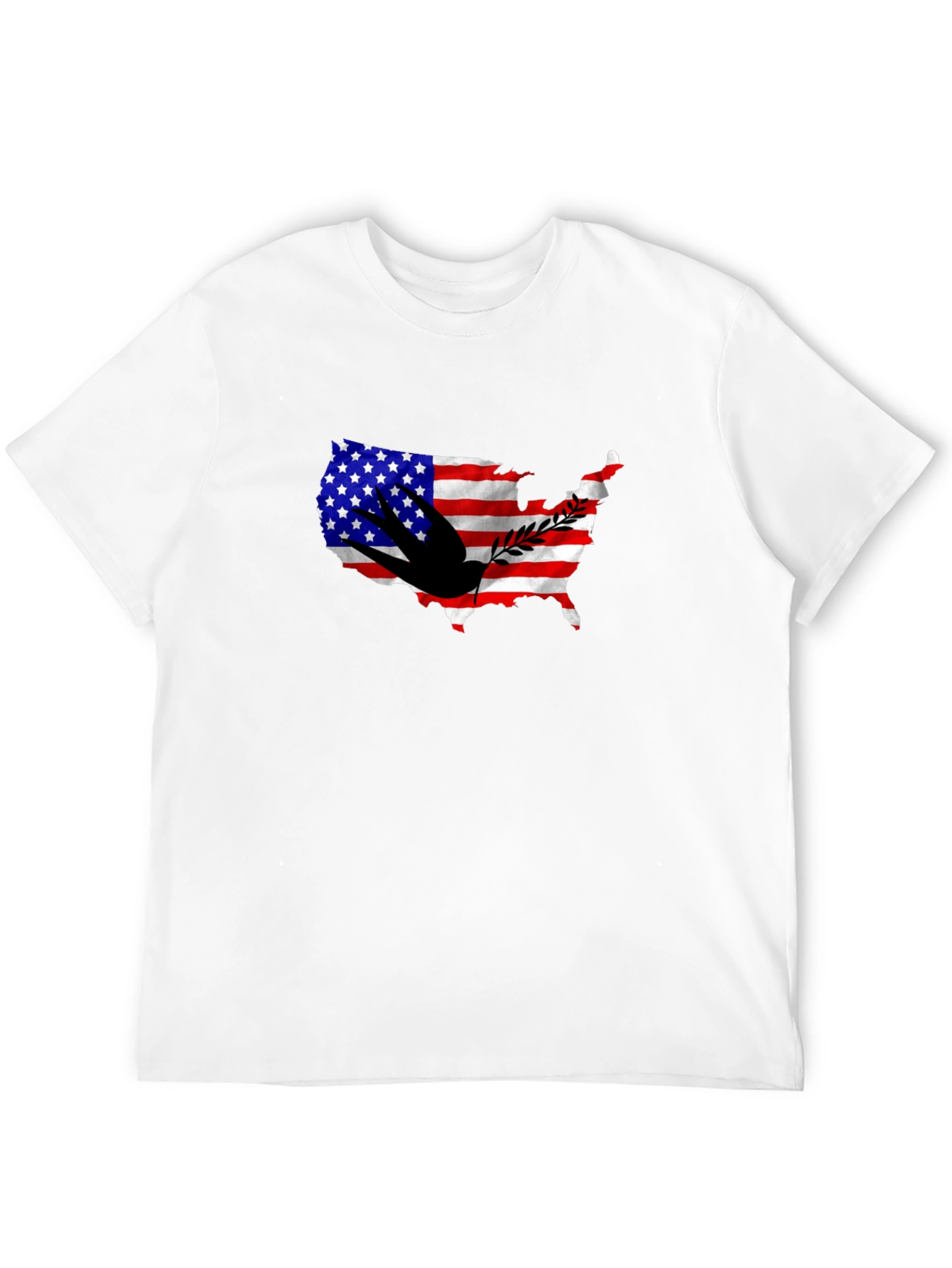 USA Flag Dove Graphic Print T-Shirt