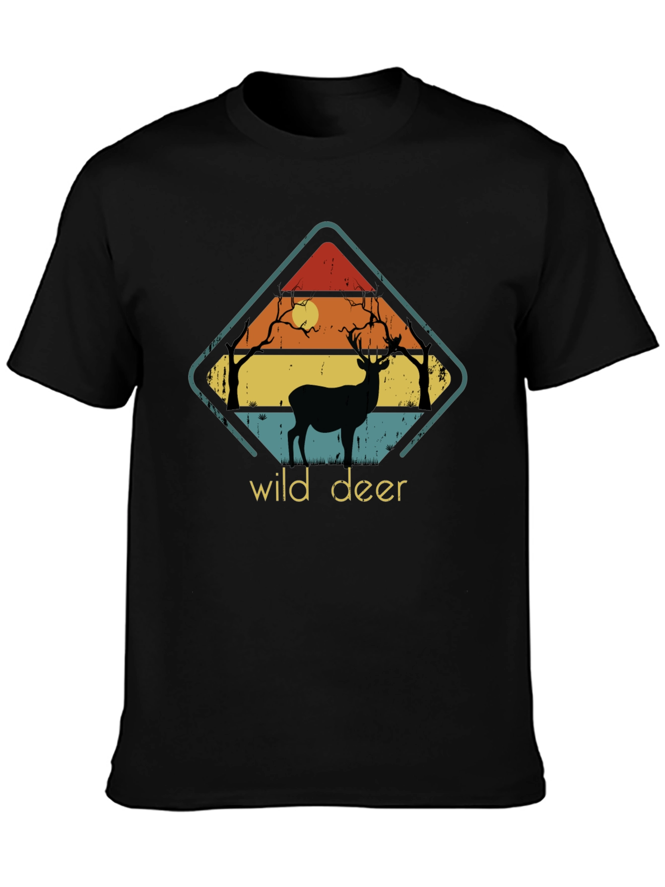 Wild Deer Graphic Tee - Retro Style