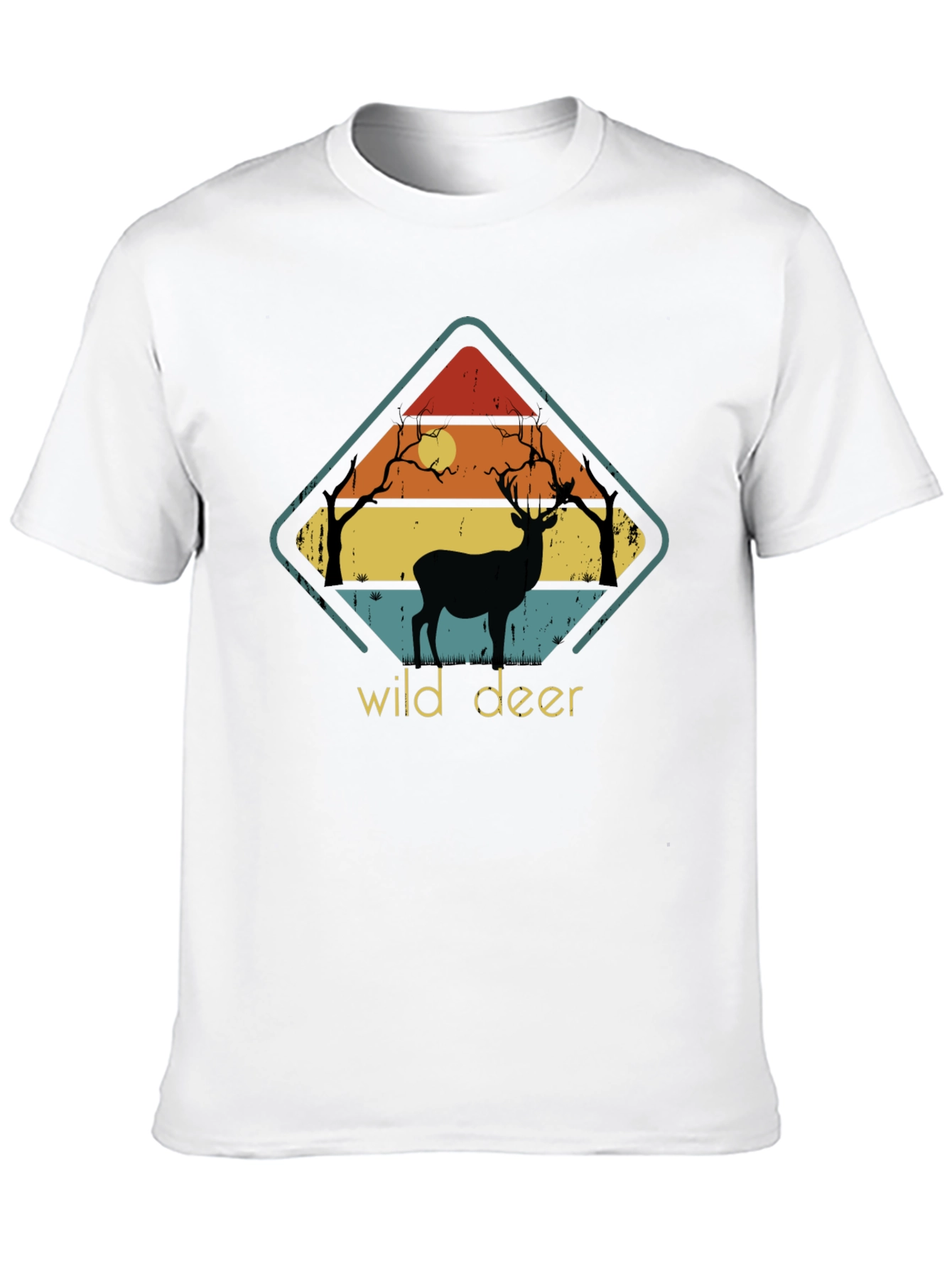 Wild Deer Graphic Tee - Retro Style
