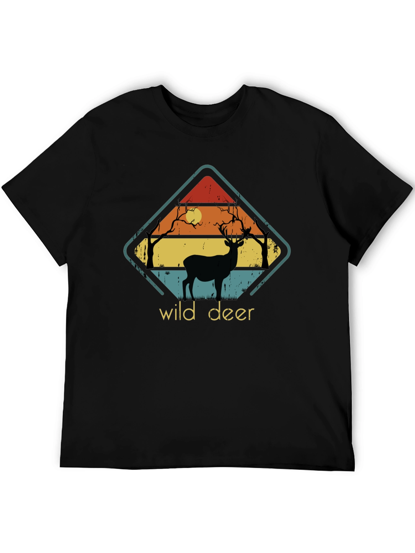 Wild Deer Graphic Tee - Retro Style