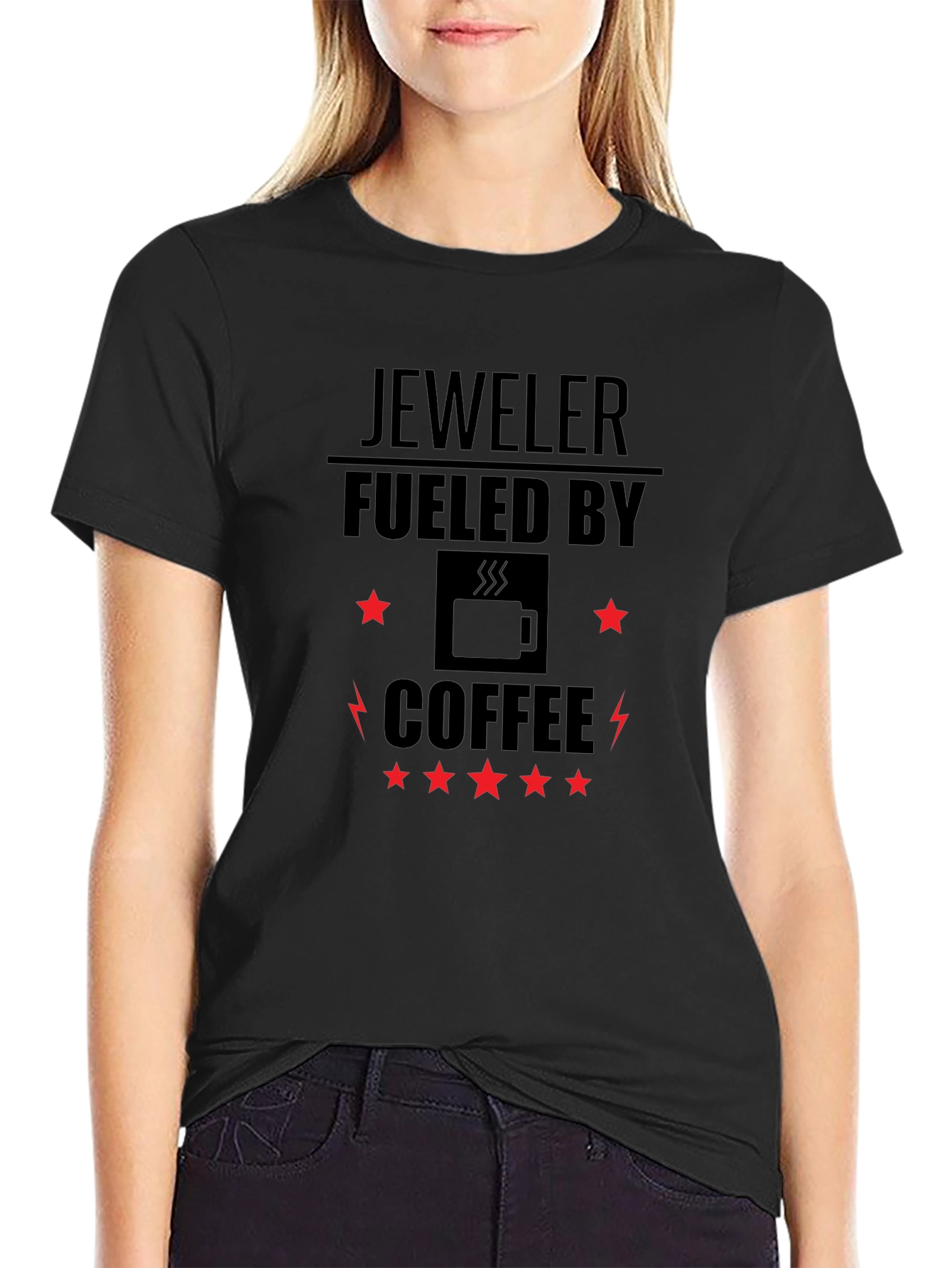 Jeweler Fueled by Coffee T-Shirt - Black Graphic Tee