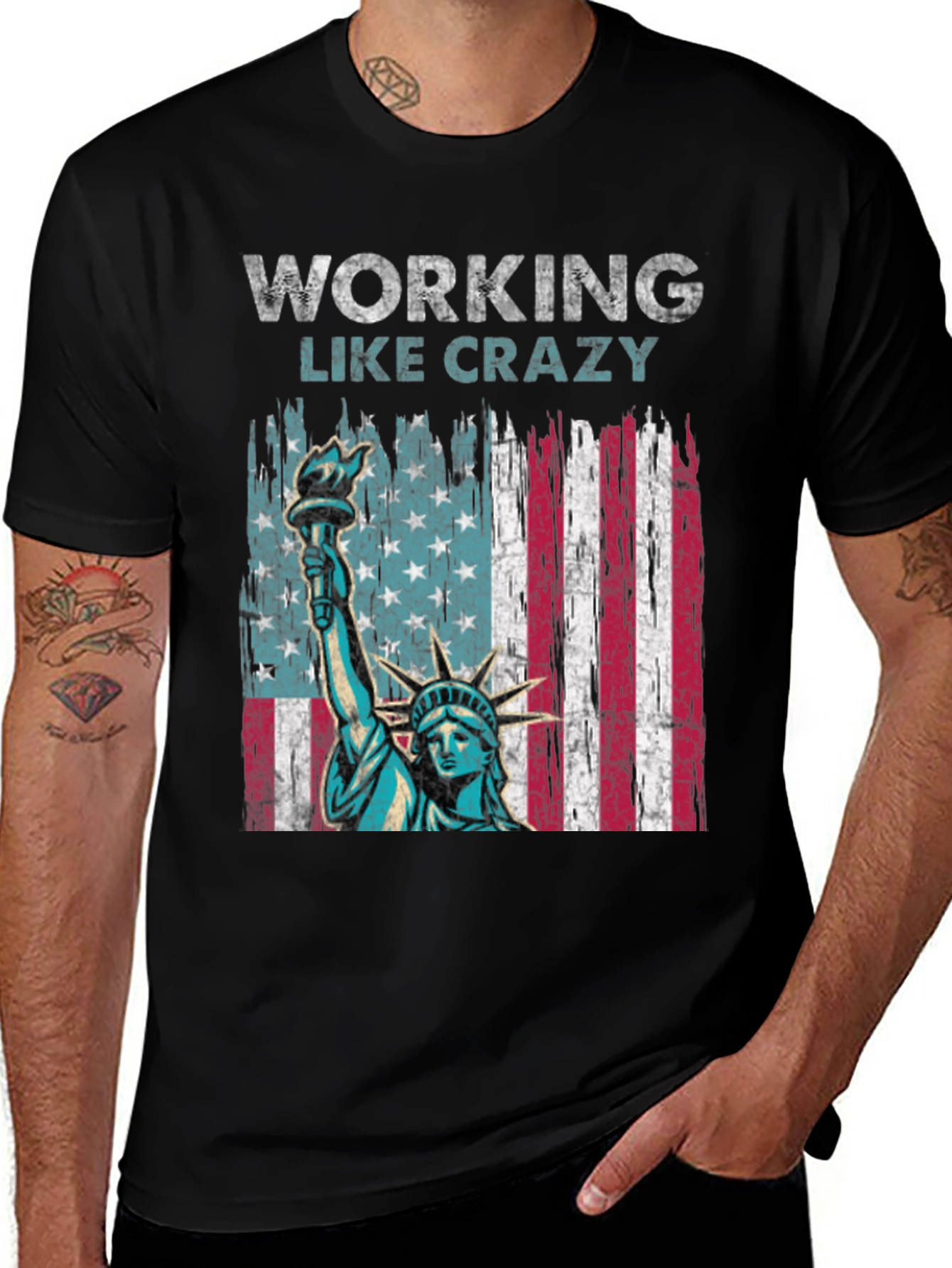 Working Like Crazy Patriotic T-Shirt